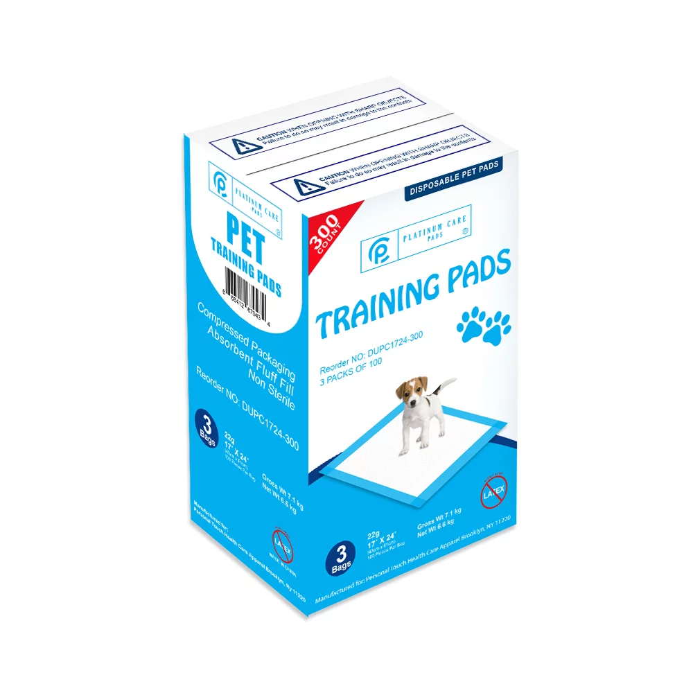 Platinum Care Pads Disposable Pet Training Puppy Pads Size 17x24 Case of 300