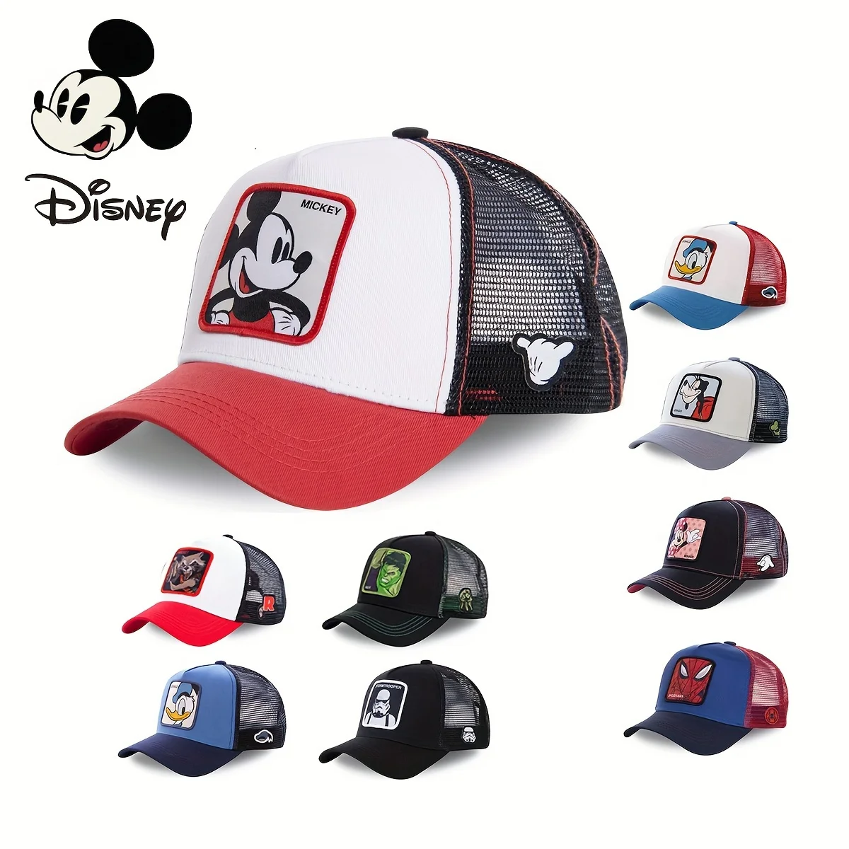 Disney Children's Sun Hat - Cartoon Mickey Minnie Donald Duck Daisy Mesh Baseball Cap