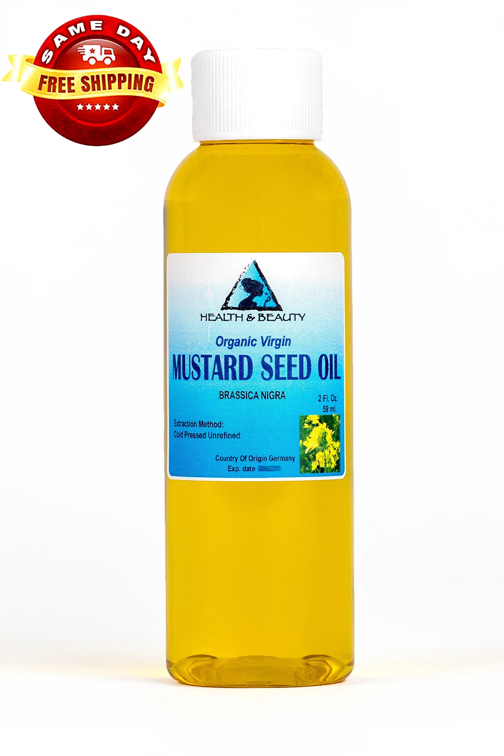 MUSTARD OIL ORGANIC UNREFINED VIRGIN COLD PRESSED RAW PREMIUM FRESH PURE 2 OZ