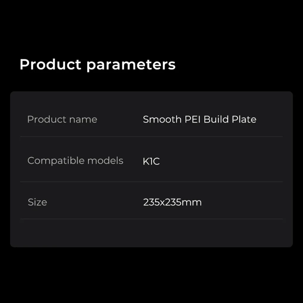 Printing Platform,Plate Soft Creality K1c Pei Build Model Removal Temperature K1c Smooth Resistance Suitable K1c Smooth 235x235mm Temperature Resistance K1c 3d Printer