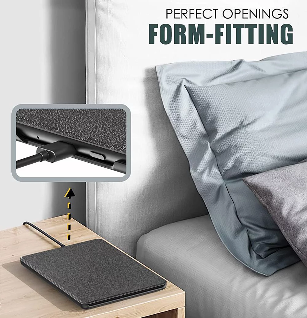 All New PU Leather 6.8 Inch Magnetic Protective Shell Smart Cover Folio Case With Handle GREY