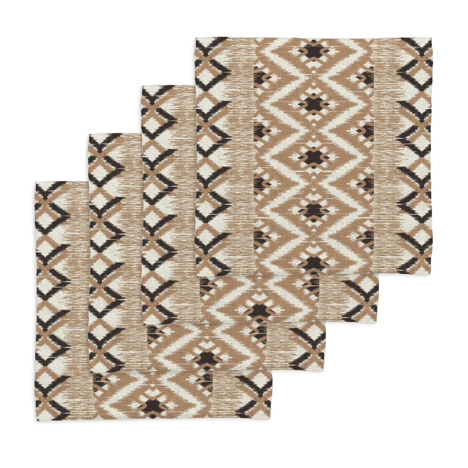 ANYWAY.GO 4 pack Baby Washcloths - 12 x 12 Inch Super Soft Baby Towels - 100% Cotton Highly Absorbent Wash Cloths for Face and Body,African Ikat Paisley Embroidery