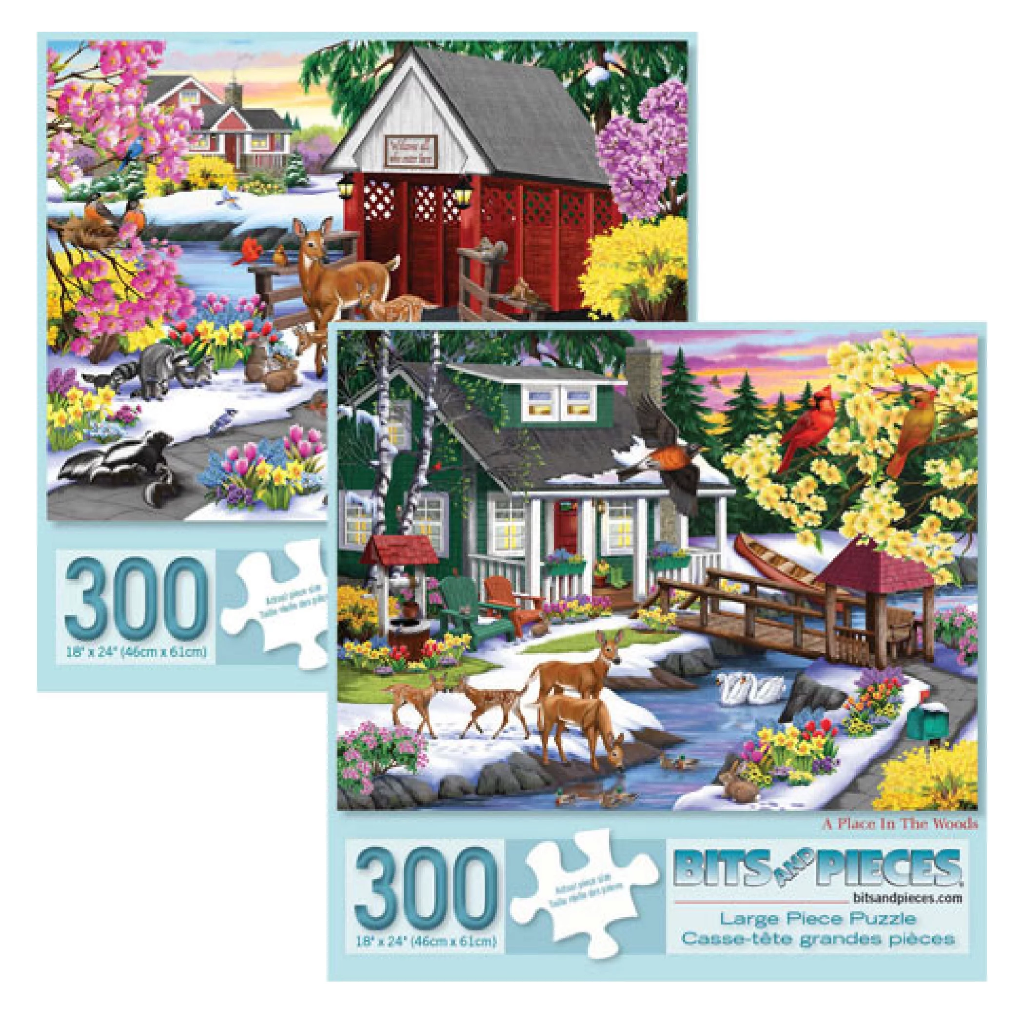 Bits and Pieces - Value Set of Two (2) 300 Piece Jigsaw Puzzles for Adults - Each Puzzle Measures 18