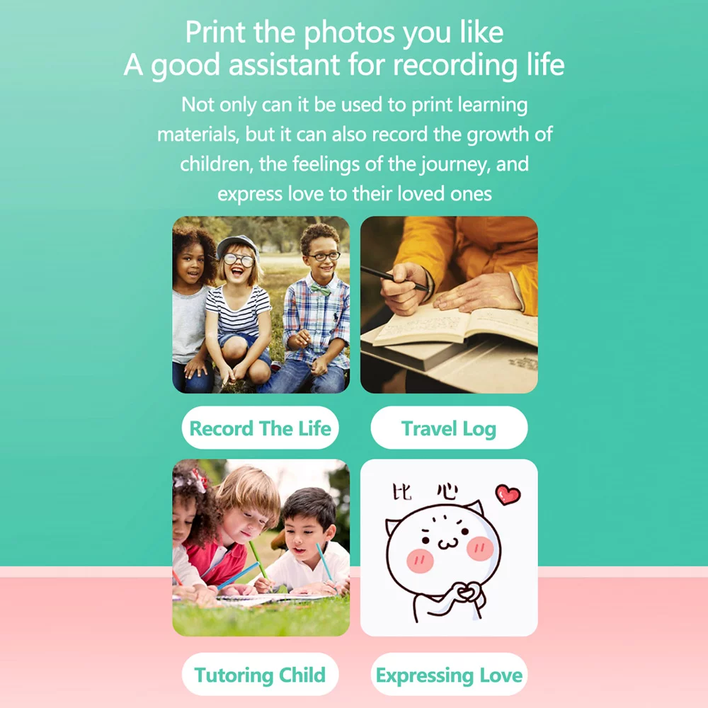 Dadypet Label Printer Student Study Thermal Printer Portable  Printer for Convenient Mobile Phone BT Printing