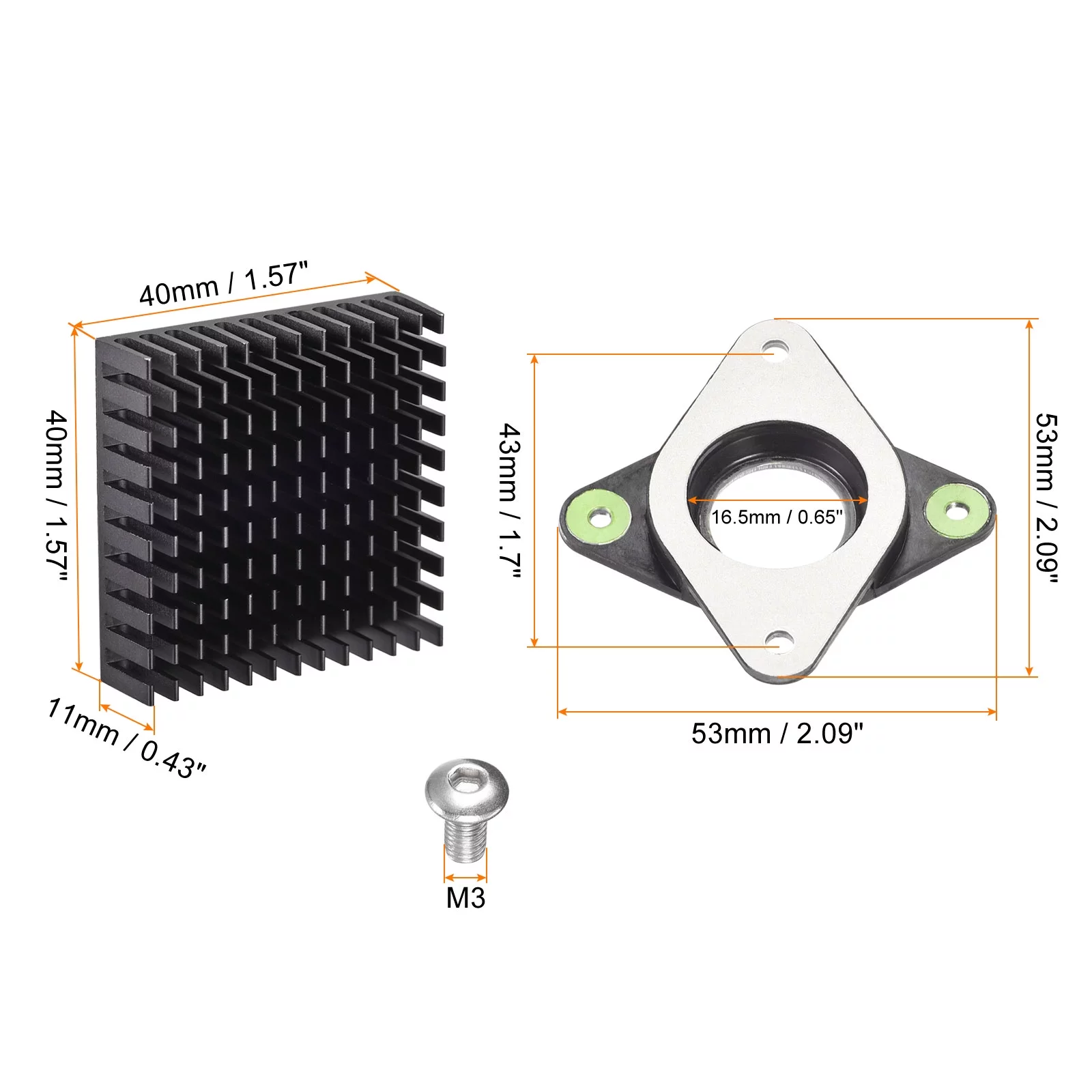 Uxcell Vibration Dampers for NEMA 17 Stepper Motor and Heat Sinks for 3D Printers with M3 Screw 3 Pack