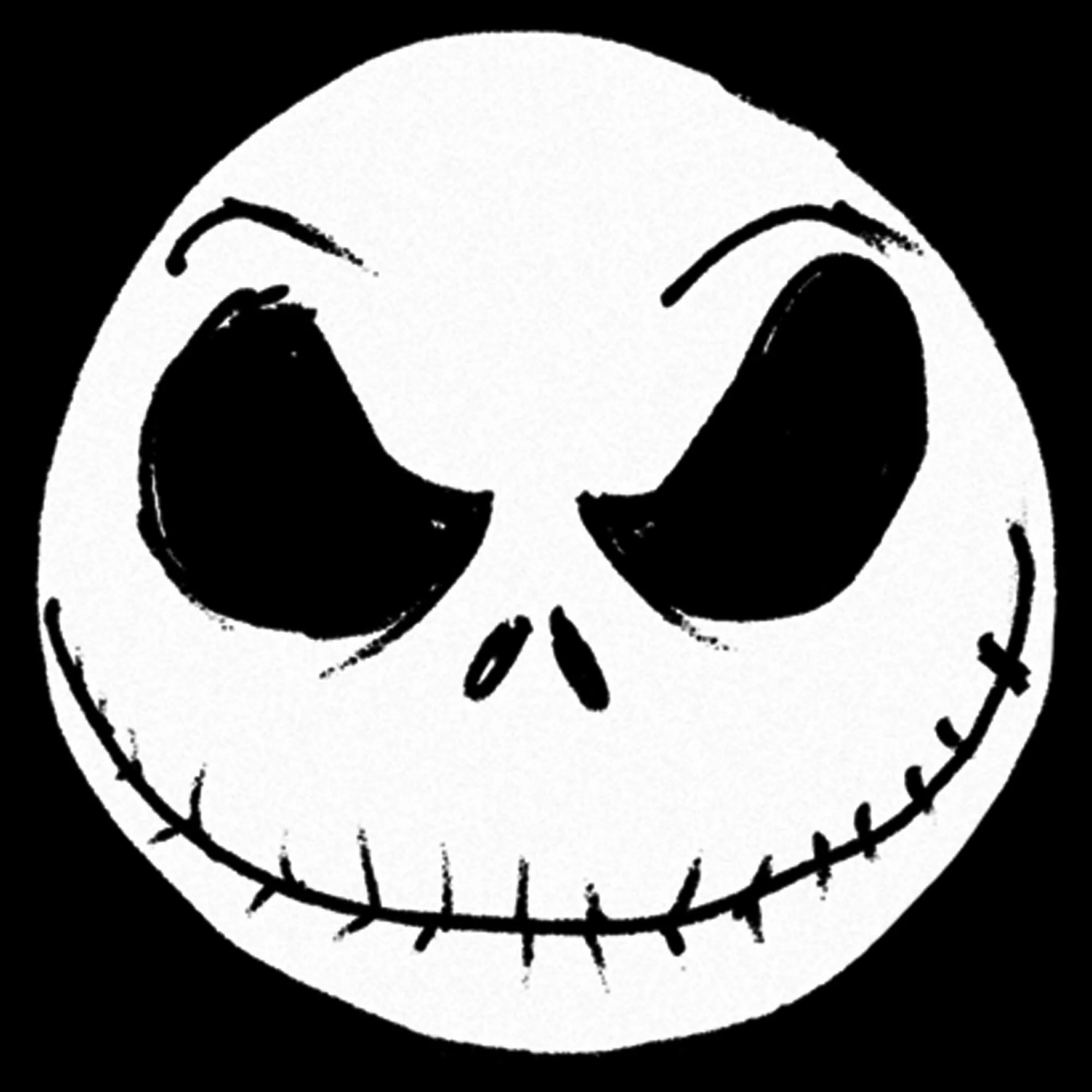Women's The Nightmare Before Christmas Halloween Jack Skellington Big Face Graphic Tee Black Medium