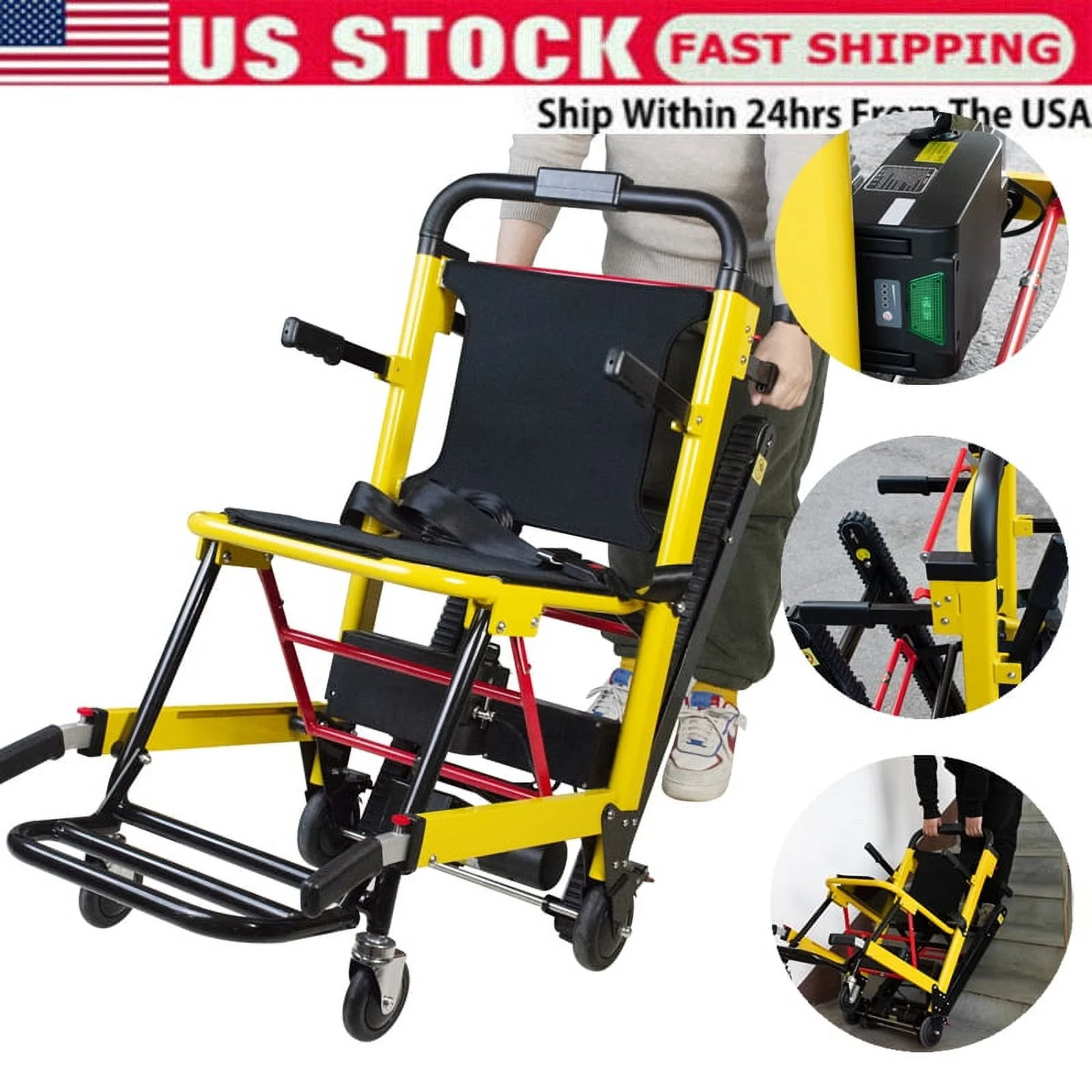Carejoy Foldable Stair Lifting Motorized Climbing Wheelchair Stair Lift Chair Elevator