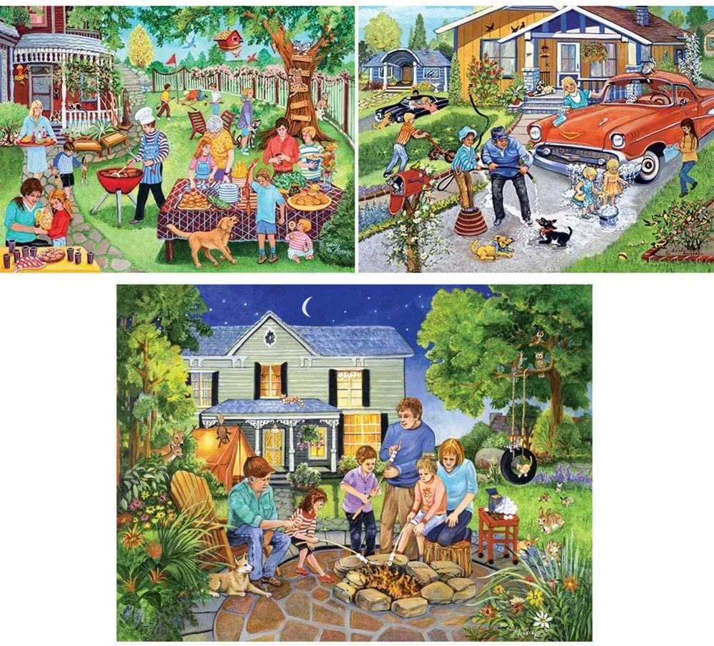 Bits and Pieces - Value Set of Three (3) 300 Piece Jigsaw Puzzles for Adults - Each Puzzle Measures 18
