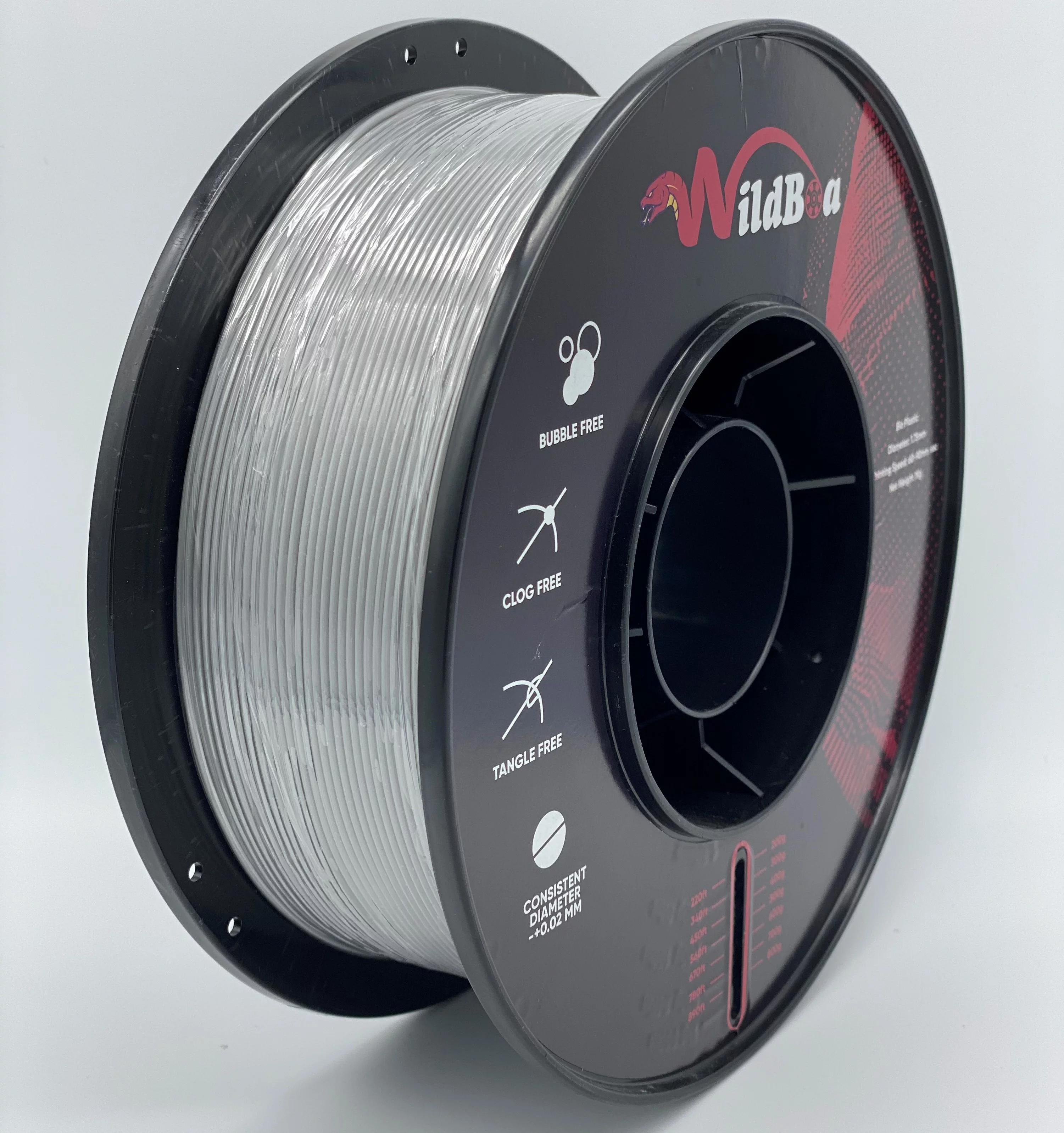 WildBoa Premium PLA+ for 3D Printers/Pens 1 kg, Gray