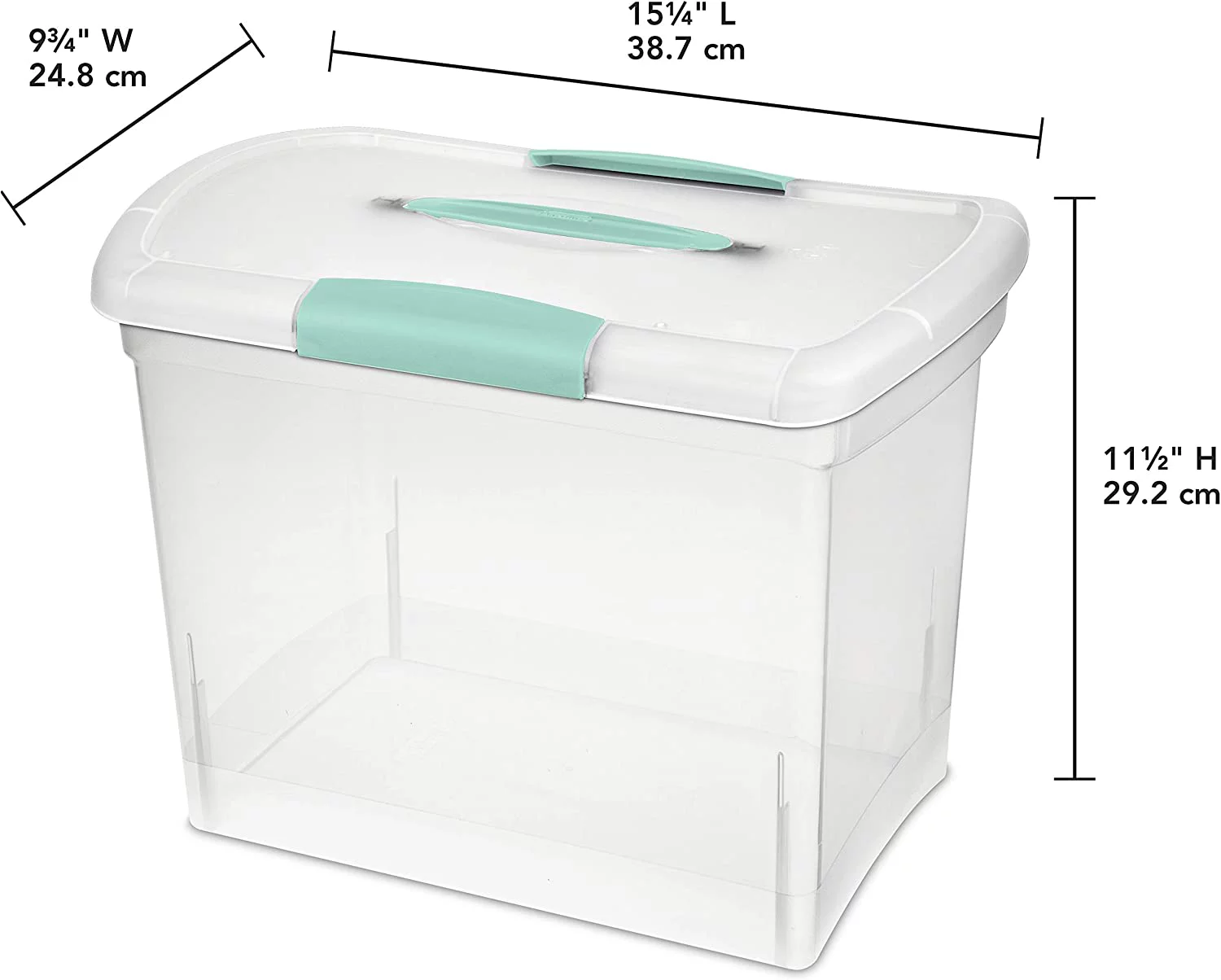 Large Nesting ShowOffs, Clear with Blue Aquarium Handle and Latches, 6-Pack