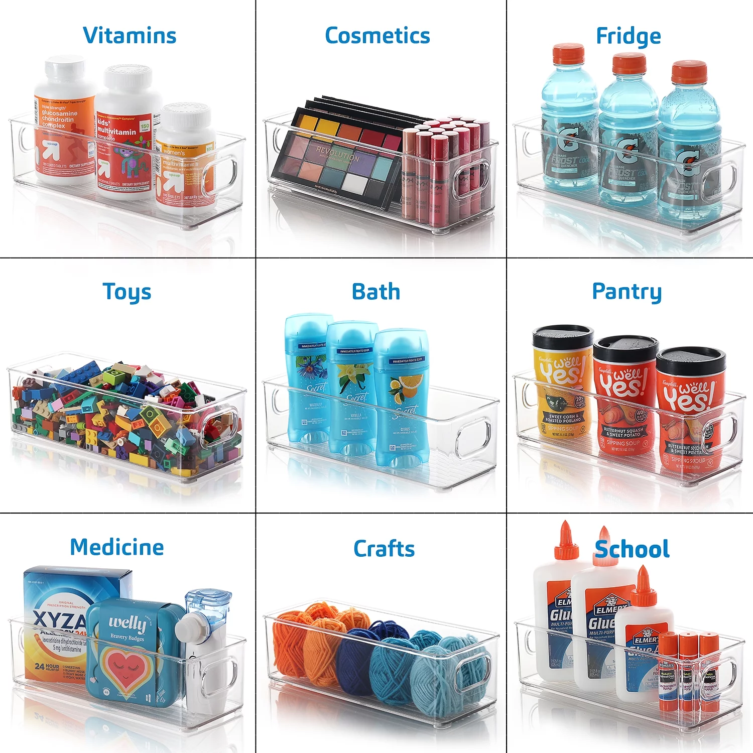 StorageBud Clear Storage Bins , 10X4X3