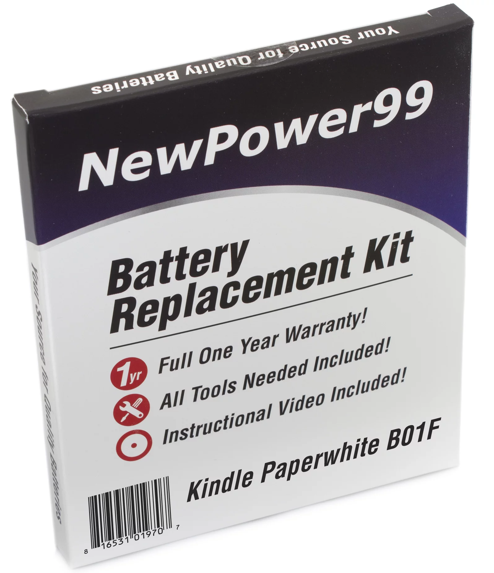 Amazon Kindle Paperwhite B01F Battery Replacement Kit with Tools, Video Instructions, Extended Life Battery and Full One Year Warranty