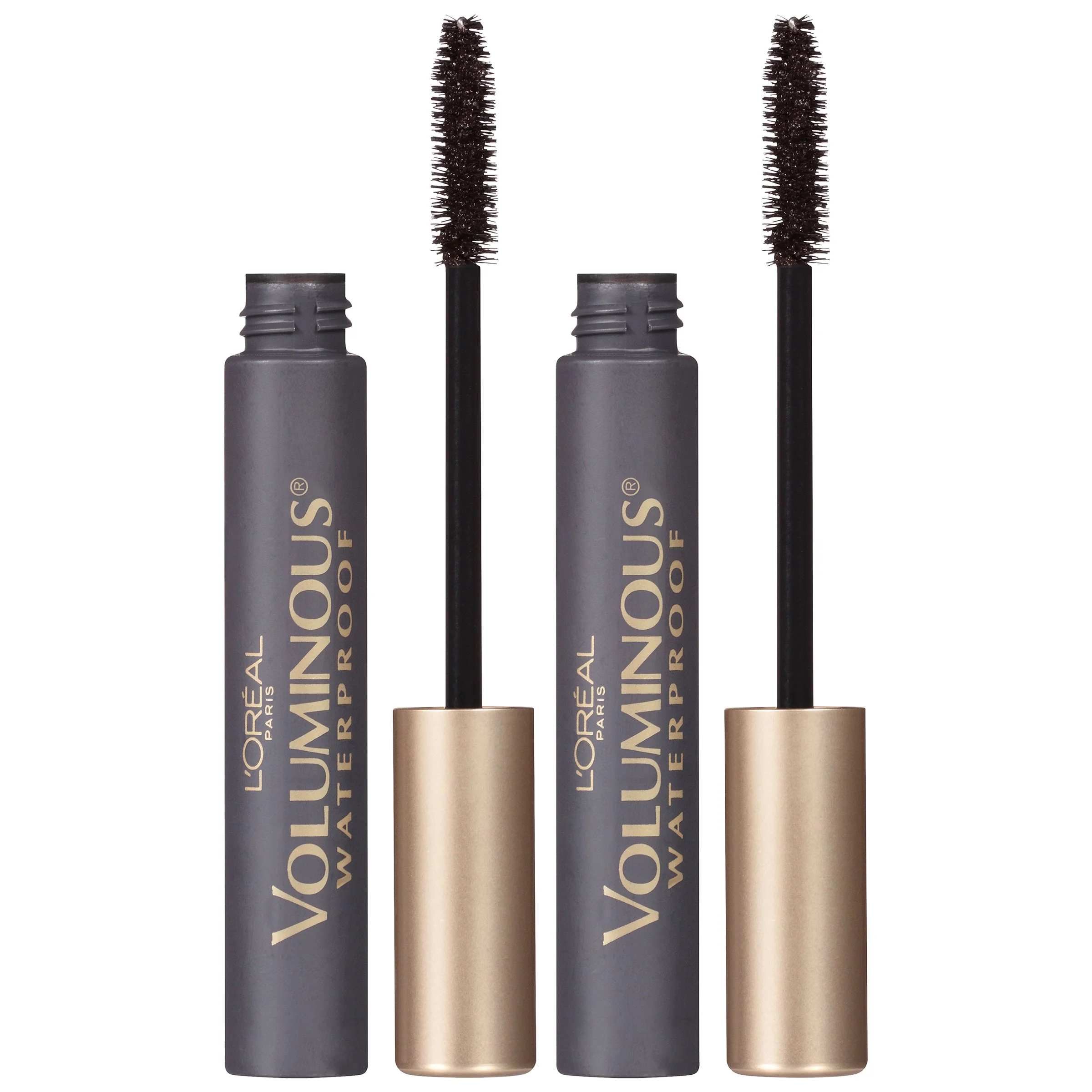 L,Oreal Paris Makeup Voluminous Original Waterproof Mascara, Black Brown, 0.28 Fl Oz (Pack Of 2)