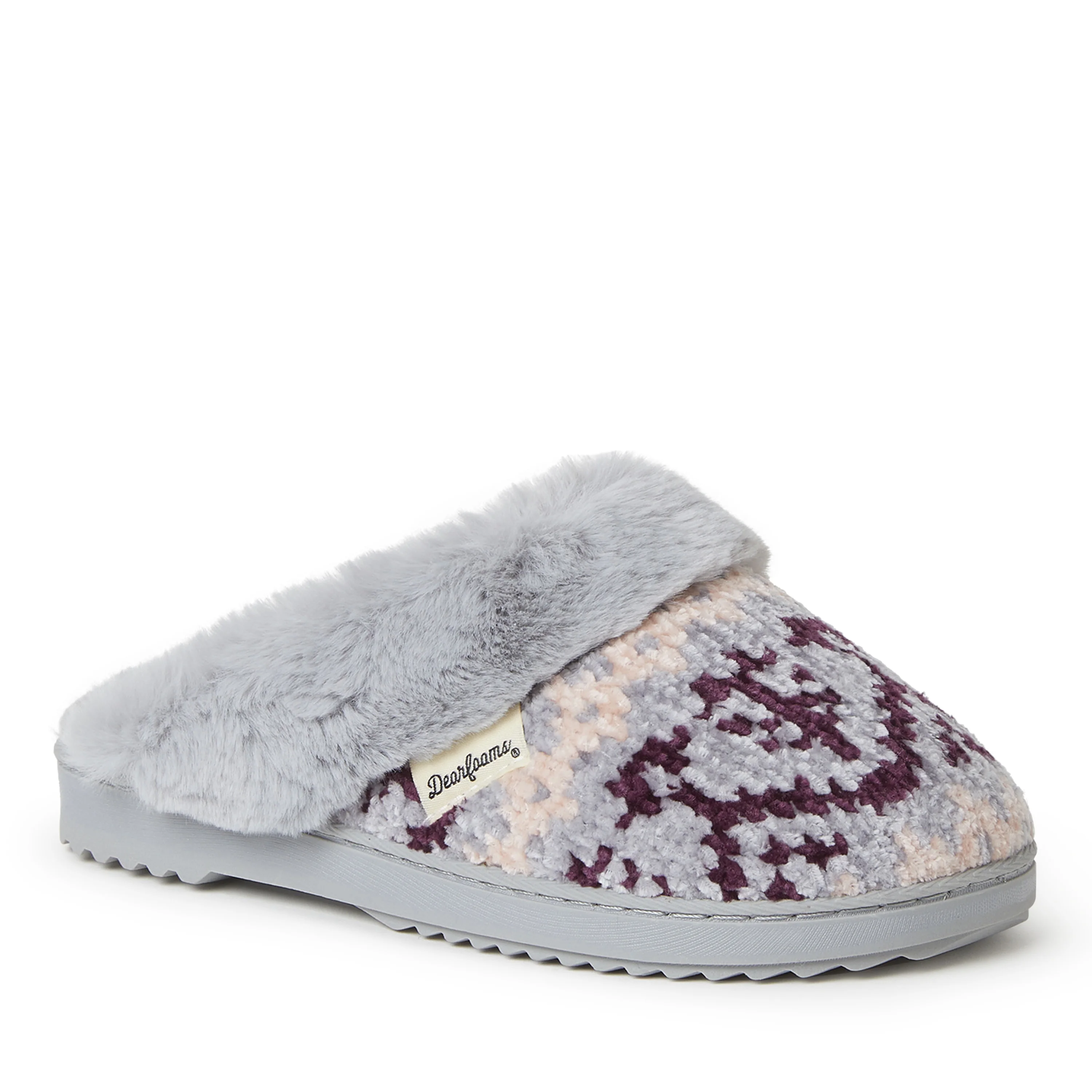 Dearfoams Women's Allison Chenille Fairisle Scuff Slipper