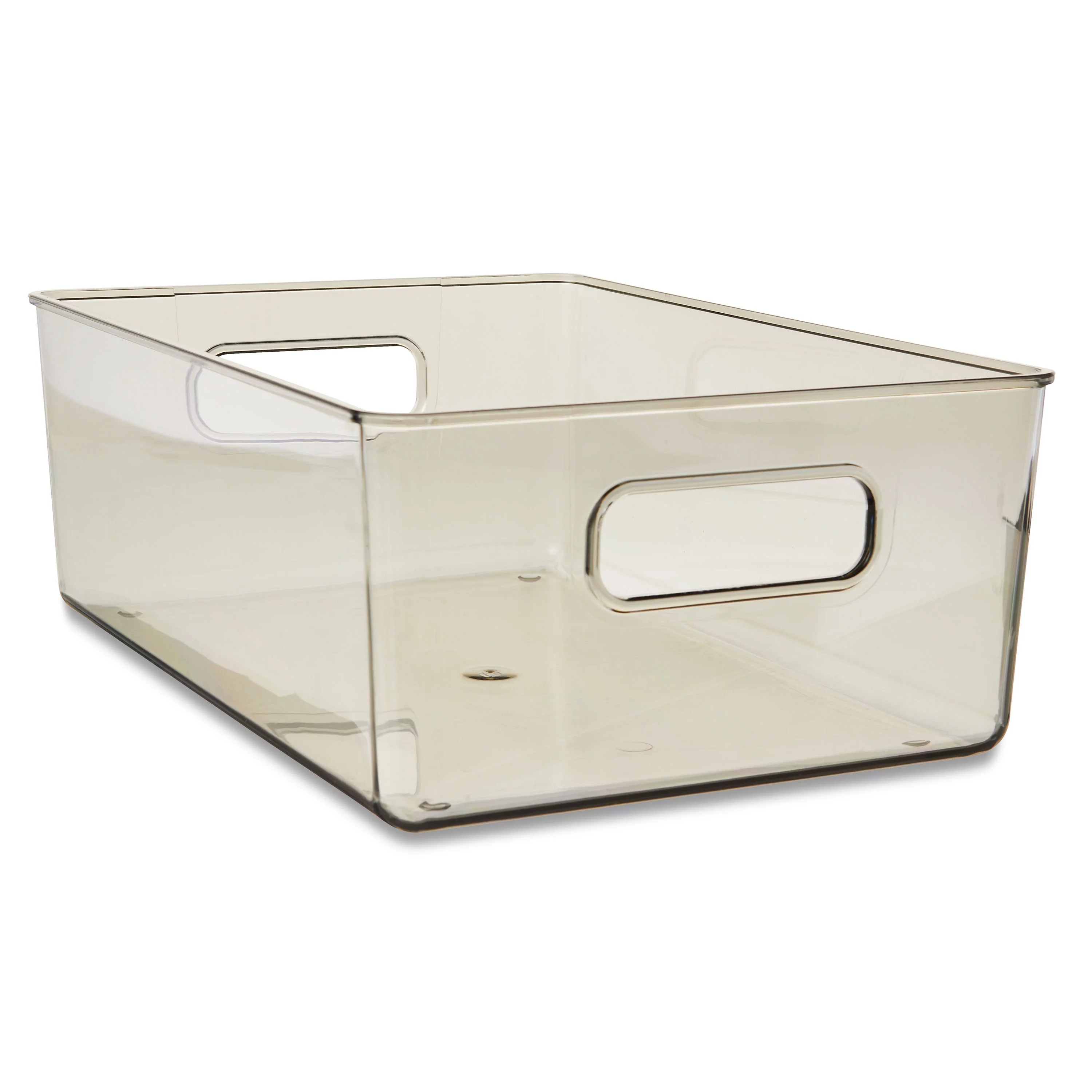 Pen+Gear Organizational Storage Box with Woodgrain Pattern Lid, Silver Gray