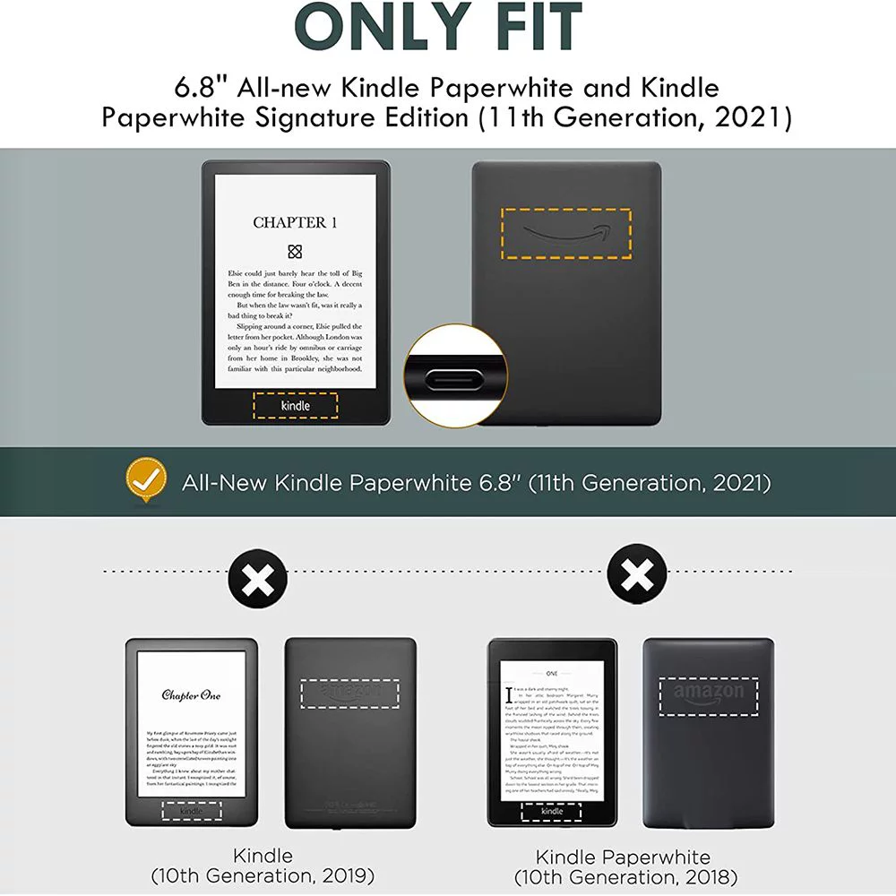 Ultra Slim Magnetic 6.8 Inch PU Leather Protective Shell Smart Cover Folio Case With Handle BLACK