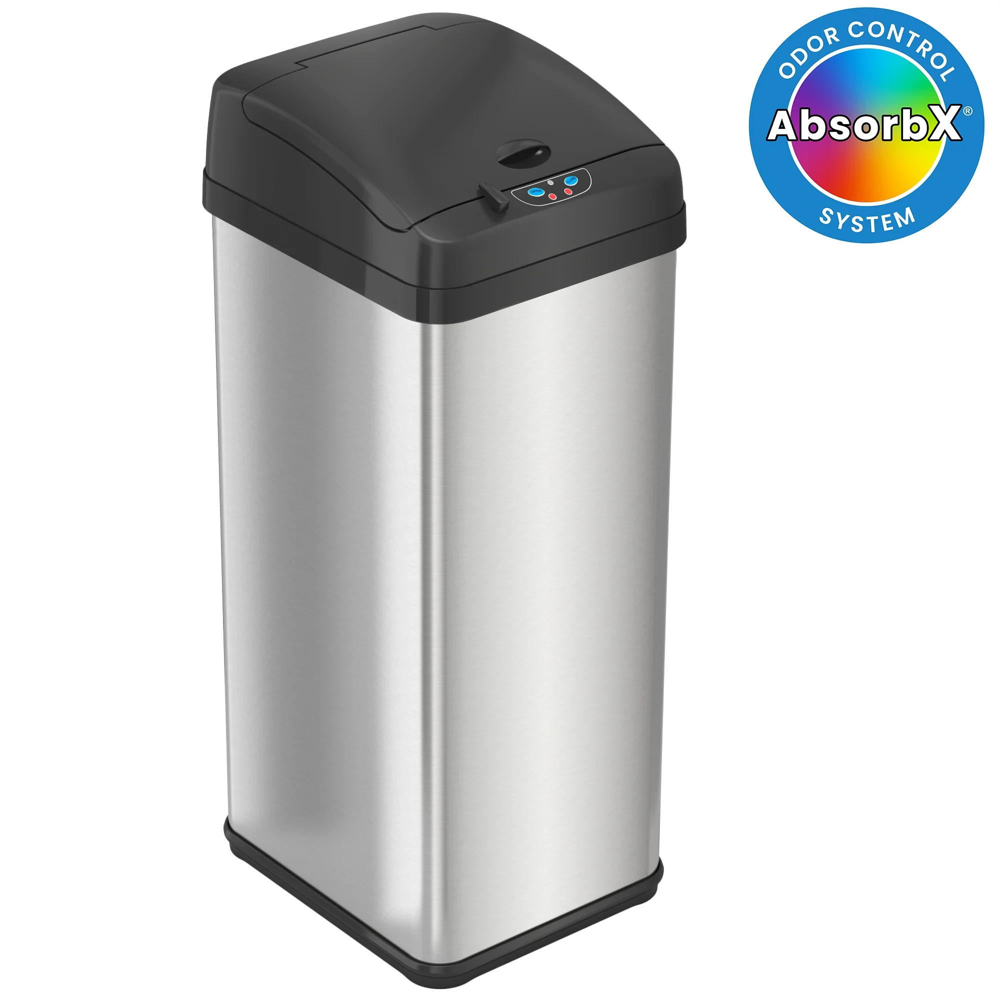iTouchless Square Automatic Sensor 13 gal Trash Can, Stainless Steel