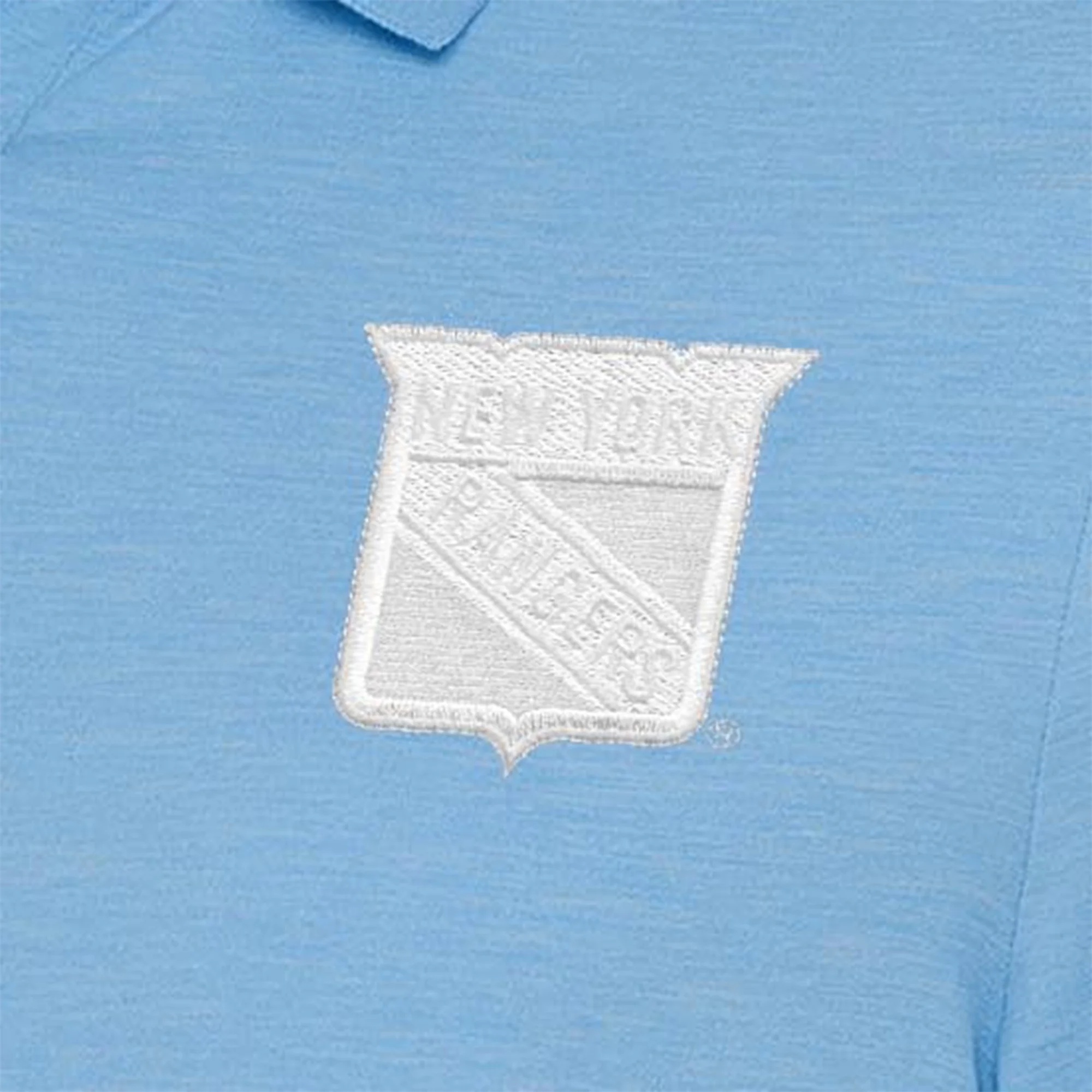 Women's Antigua Light Blue New York Rangers White Logo Play Through Polo Dress