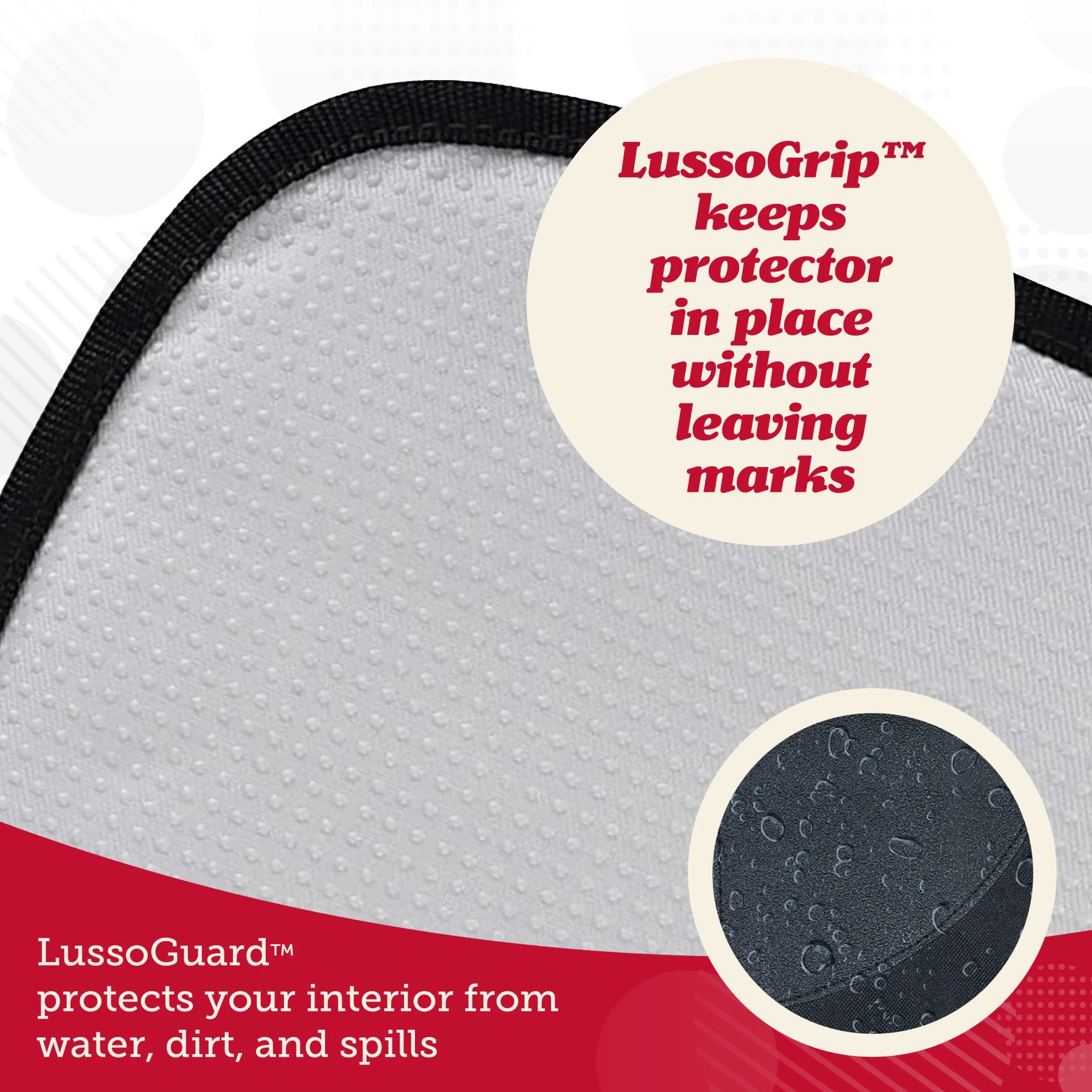 Lusso Gear | Car Seat Protector | Thick Padding, Durable, Waterproof PVC Leather | Universal Fit, Black