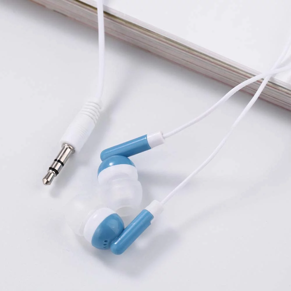 Kids Bulk Earbud Headphones 50 Pack Multi Colored, Individually Bagged, Wholesale Disposable Earphones