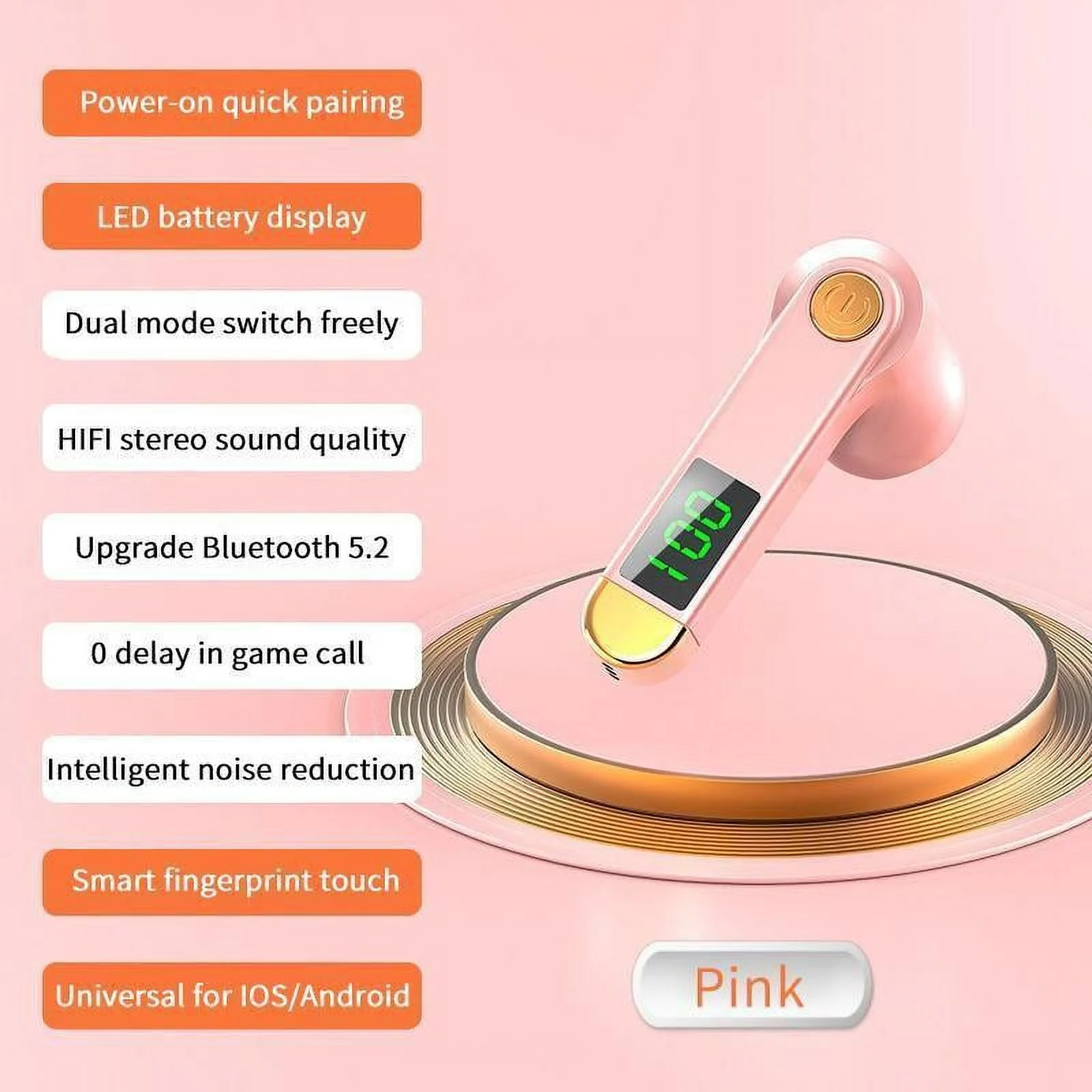 HOT Business Earphone Bluetooth 5.2 Wireless Headset For iPhone Samsung Android