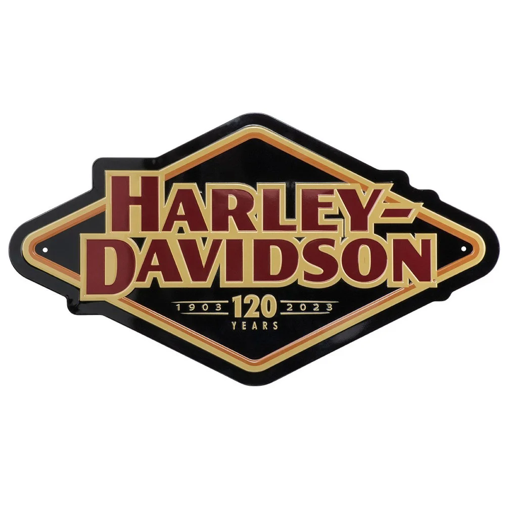 Harley-Davidson Custom Embossed 120th Anniversary Tin Sign, Limited Edition, Harley Davidson