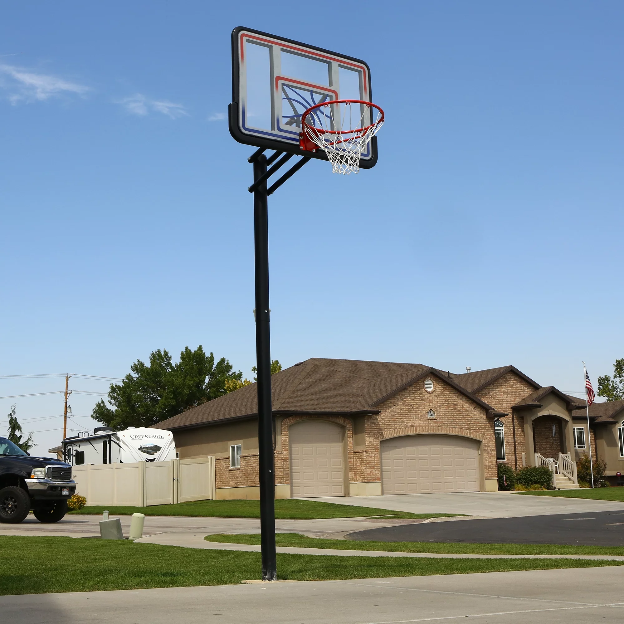 Lifetime Adjustable Inground Basketball Hoop, 44 inch Polycarbonate (1008)