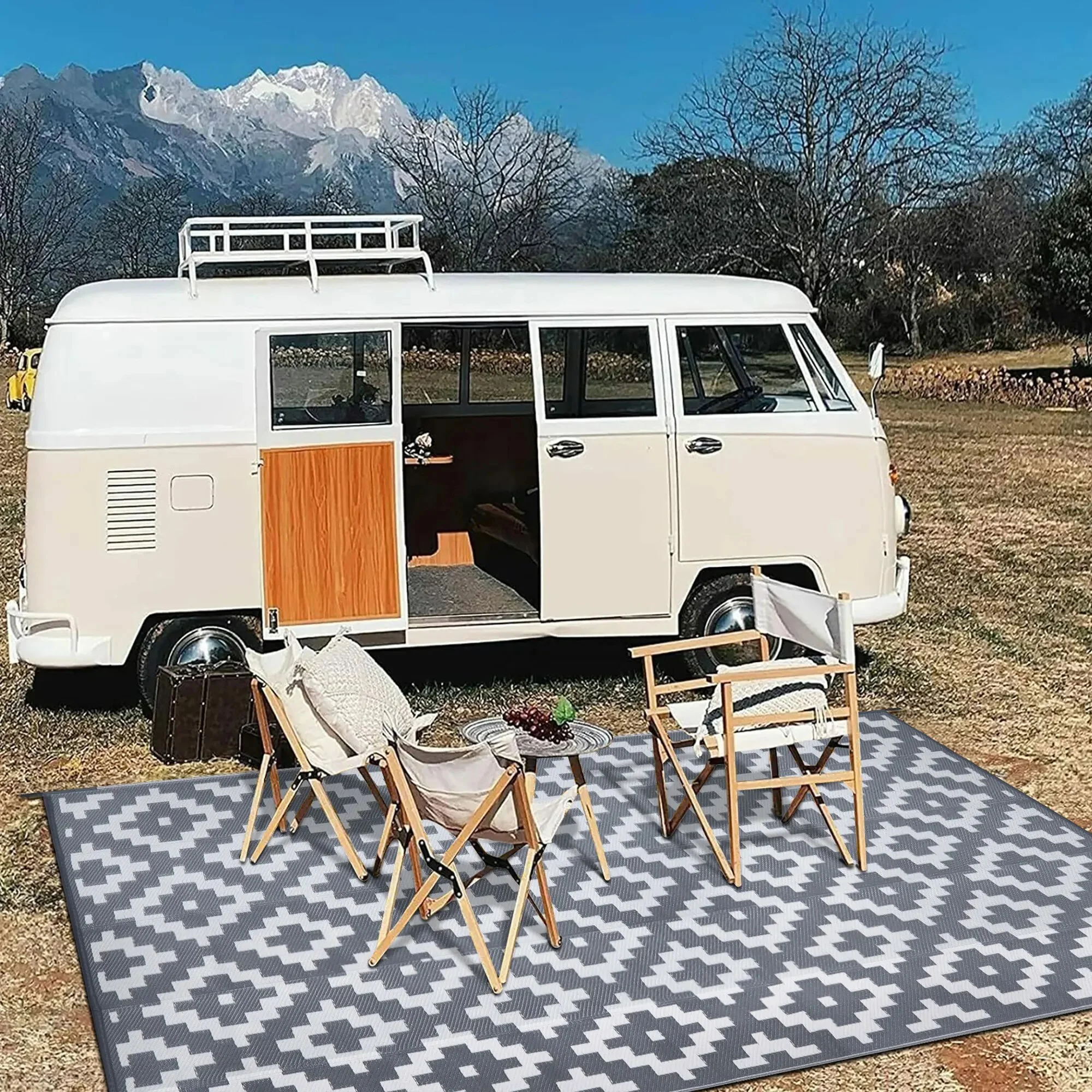 BERTHMEER Outdoor Rugs on Sale Clearance 6'x9' Waterproof Area Rugs Patio Rugs Plastic Straw Rugs Camping Rugs, Porch,Deck Rugs, RV Rugs for outside