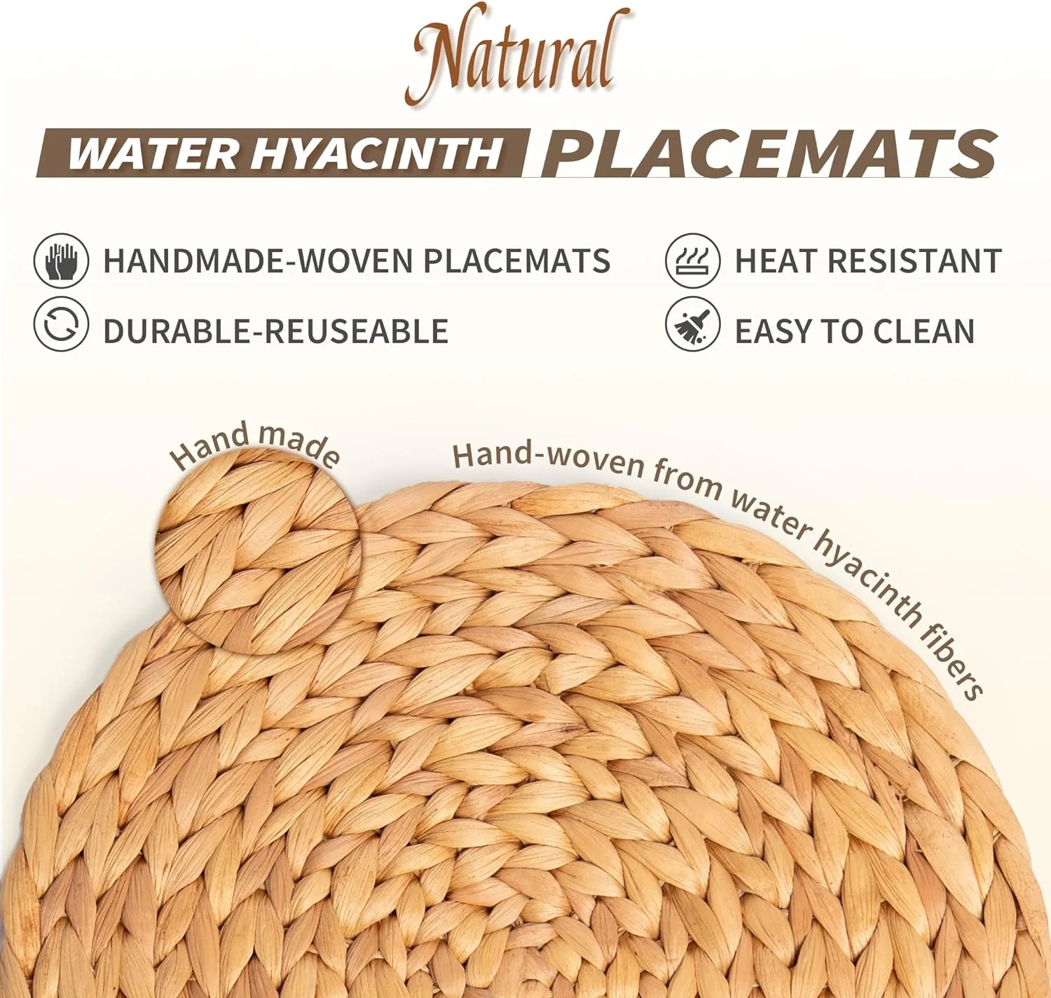 Defined Deco Woven Placemats Set of 6,13