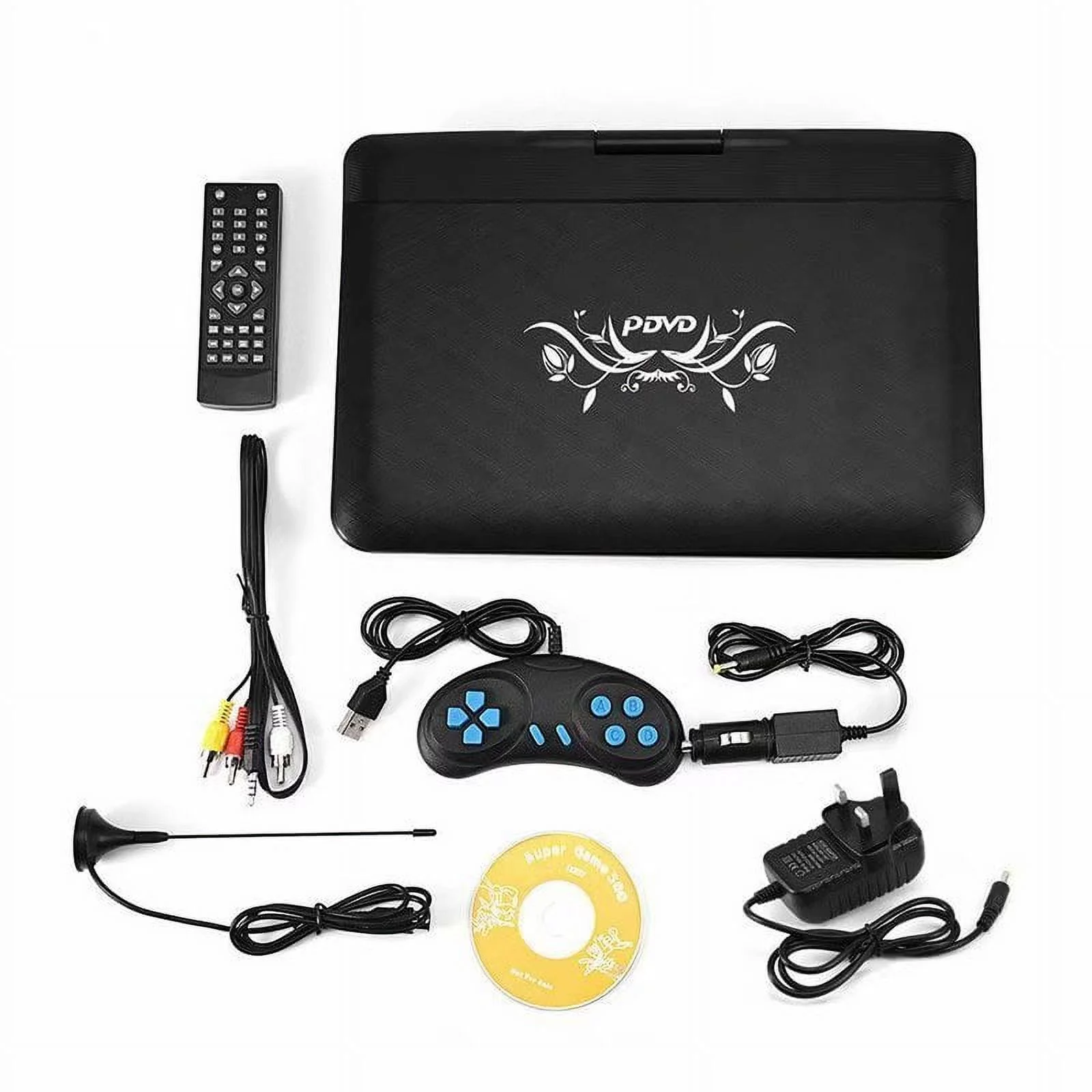 VicTsing 13.9 Inches Portable Mobile DVD HD Player 270 Swivel Screen with Game FM TV Function Black