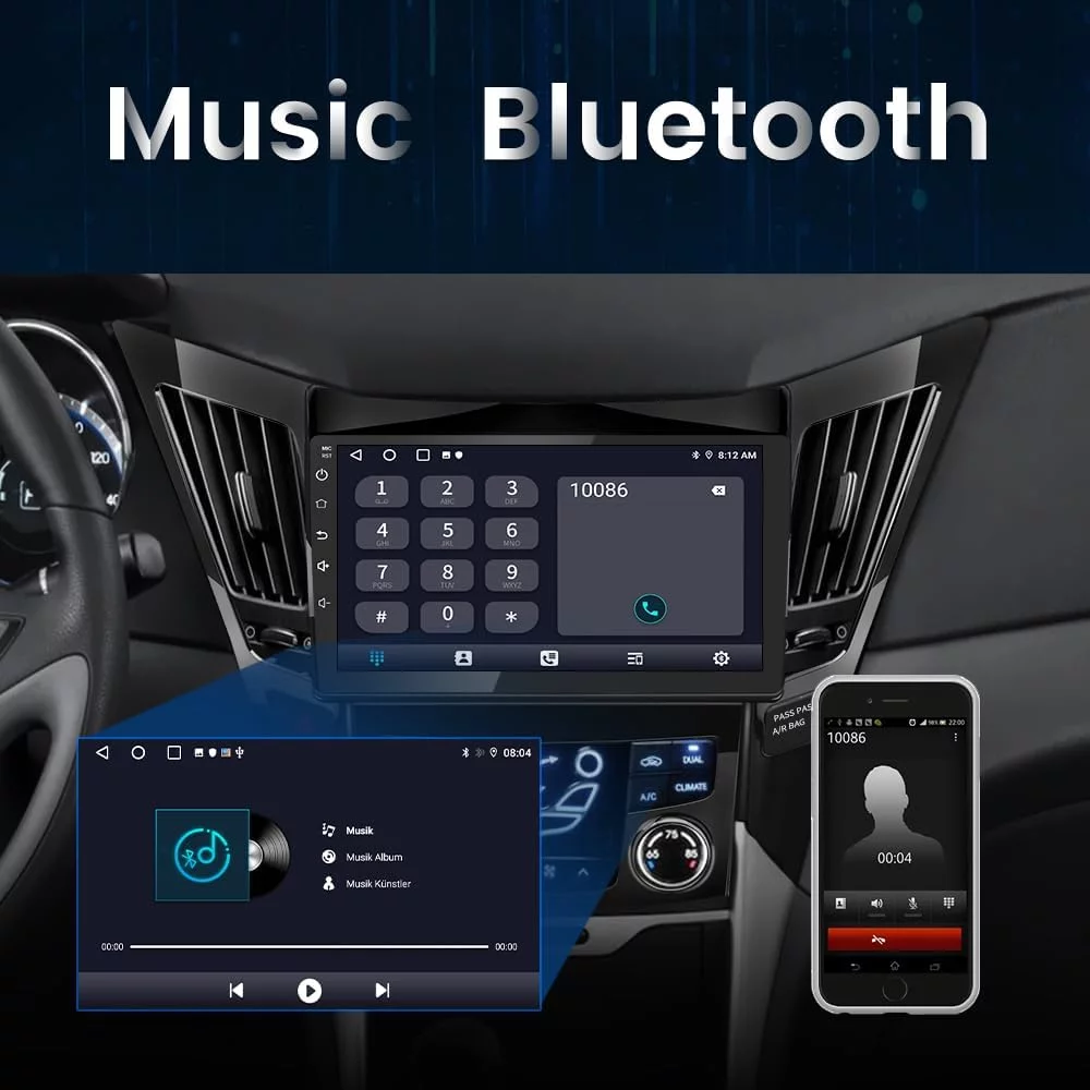 Car Radio for Hyundai Sonata 2011-2015, 9 Inch Touch Screen Car Stereo with GPS/FM/WiFi/USB,SWC,Wireless Carplay Android Auto 2GB+32GB