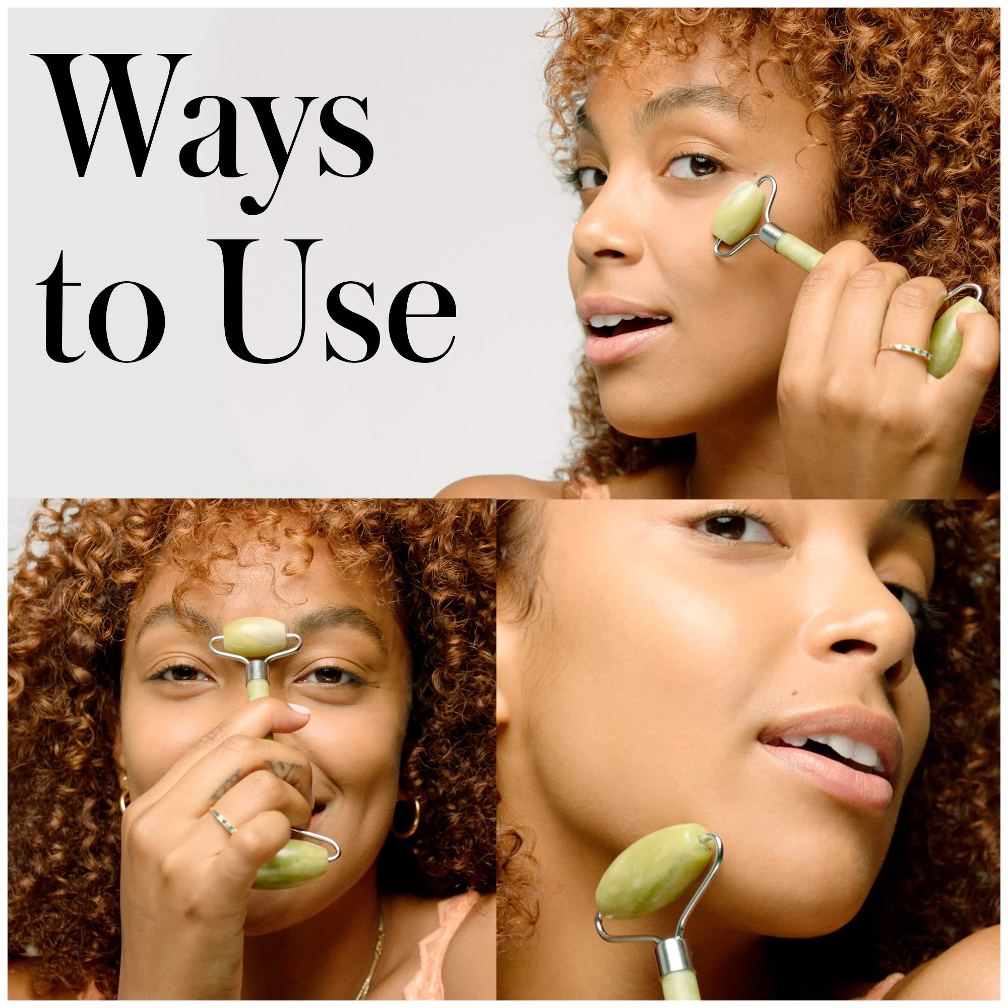 Revlon Jade Stone Face Roller, Dual-Sided Face Massager To Cool And De-Puff, Jade, 1 Count