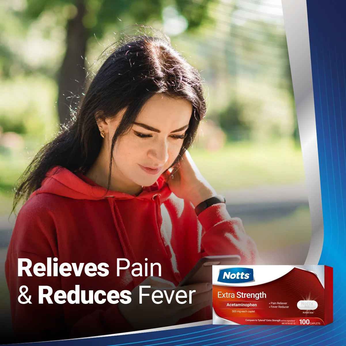 NOTTS Muscle Aches & Pain Relief Medicine 650mg Acetaminophen Pain Reliever, 24 Pills