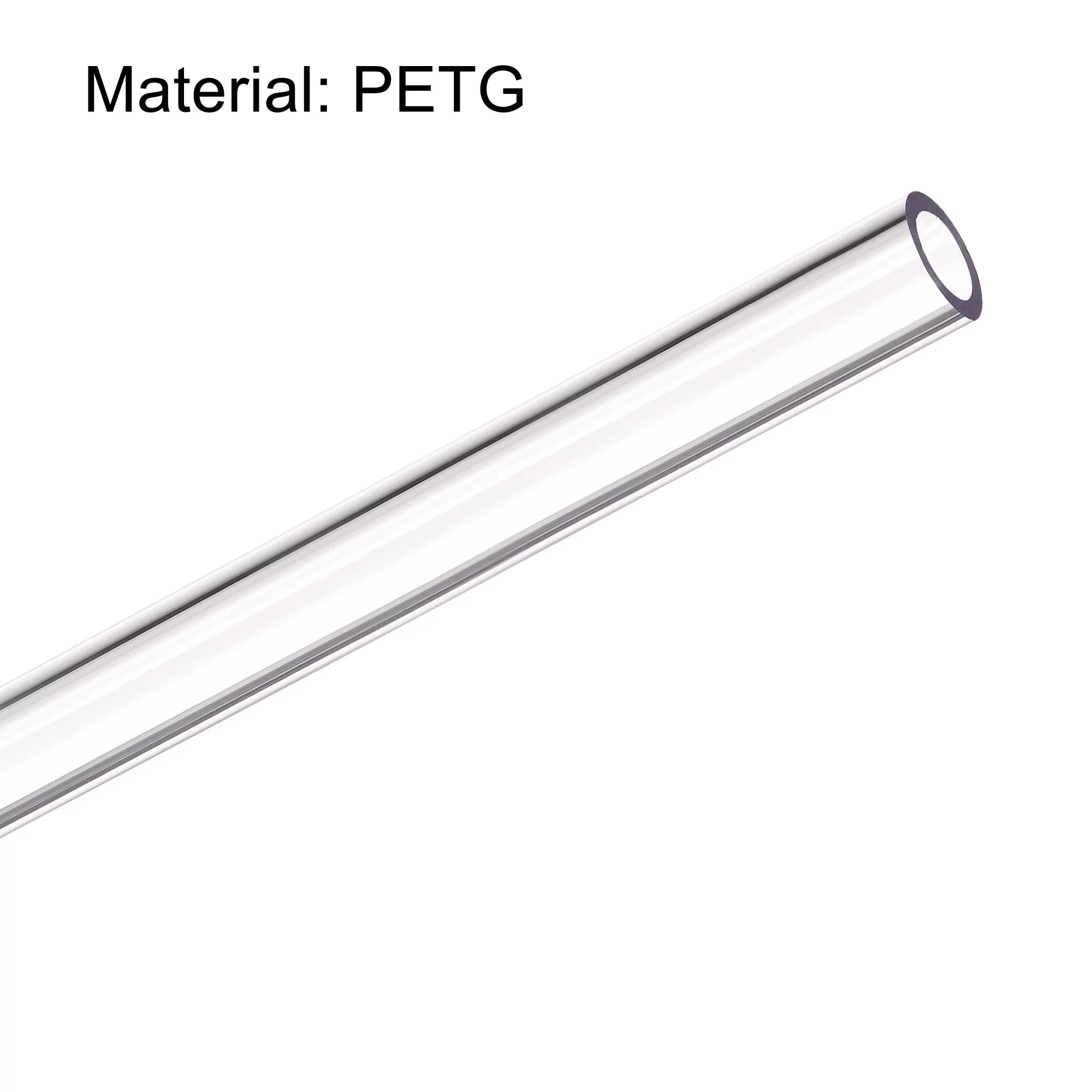 PETG Tubing Hard 8mm ID, 12mm OD, 50cm Length, High Transparent Clear 4 Pack