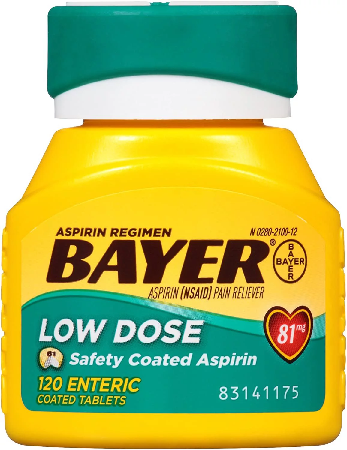 6 Pack - Bayer spirin Regimen Low Dose 81mg Enteric Coated Tablets 120 ea
