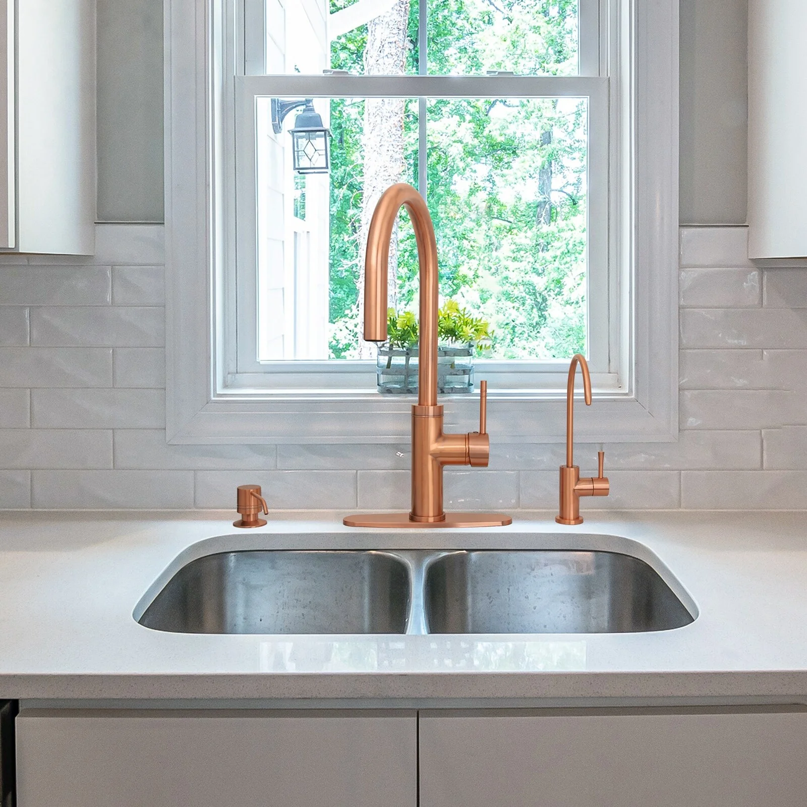 Akicon One-Handle Pull-Down Kitchen Faucet Copper Copper Finish