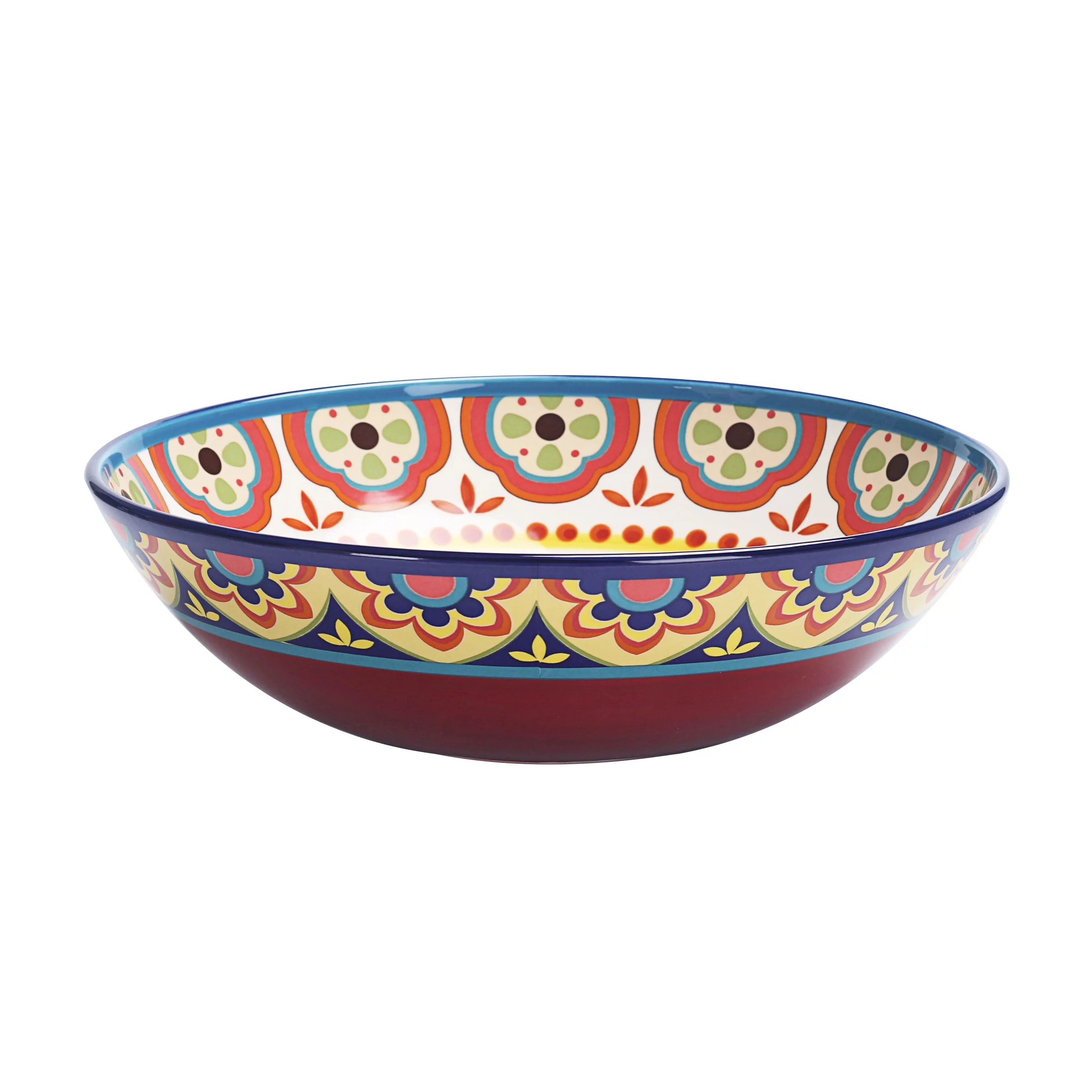 Bico Tunisian Ceramic 13 inch Serving Bowl, Microwave & Dishwasher Safe