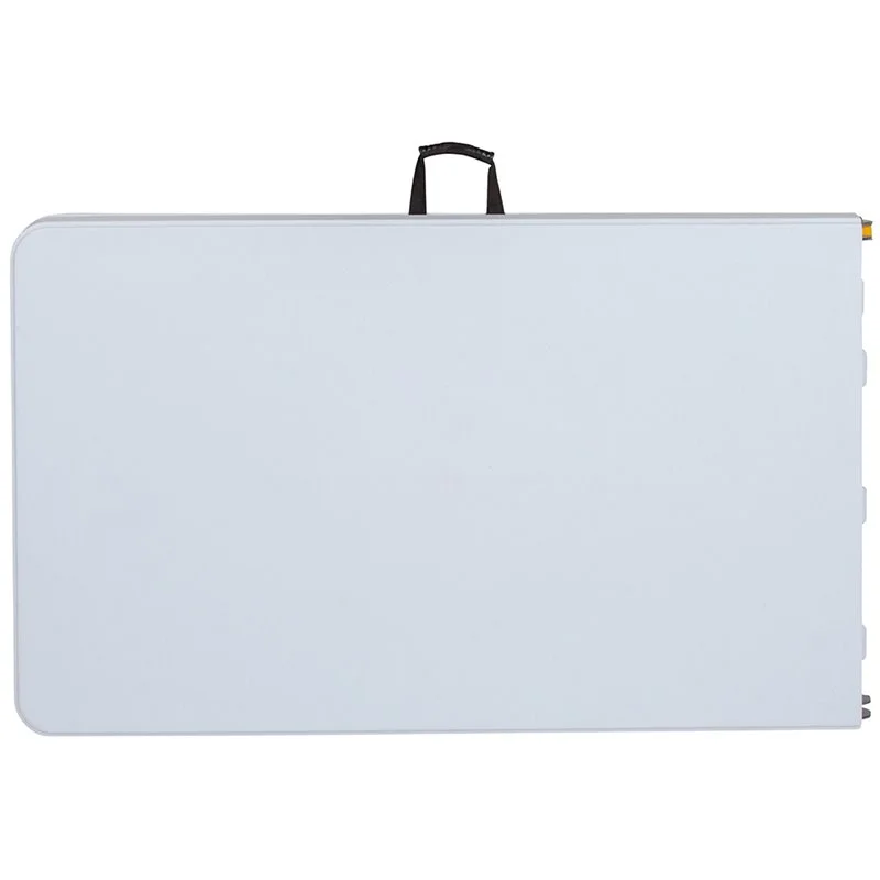 Flash Furniture 8-Foot Height Adjustable Bi-Fold Granite White Plastic Banquet and Event Folding Table with Carrying Handle