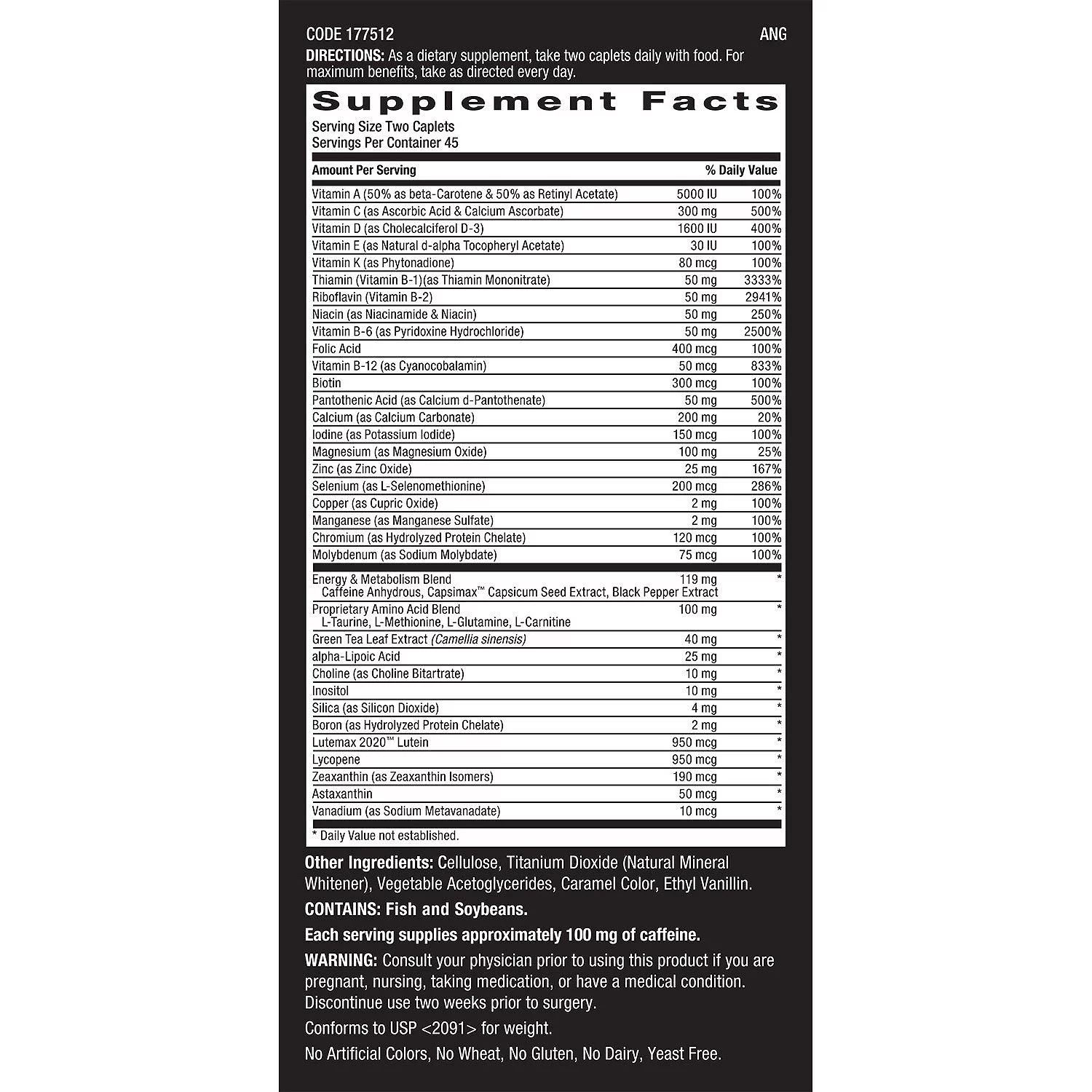 GNC Mega Men Energy & Metabolism Multivitamins - 180 ct. Supports mental focus