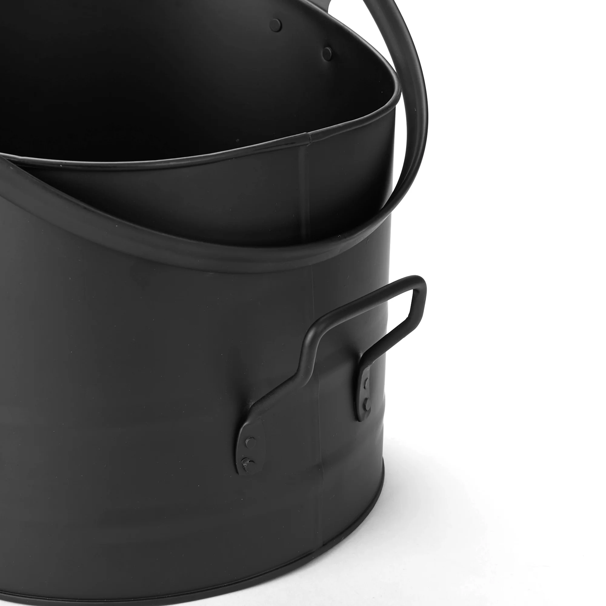 Mind Reader Fireplace Ash Bucket, 6L (1.5 gal) Capacity, Metal, 9 L x 9 W x 10.5 H, Black