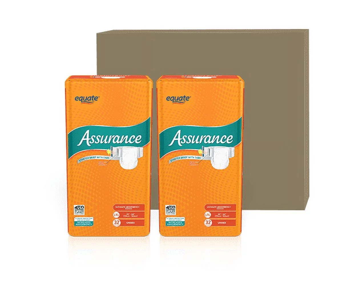 Frost L/XL Unisex Incontinence Stretch Briefs with Tabs Value Pack 64 ct