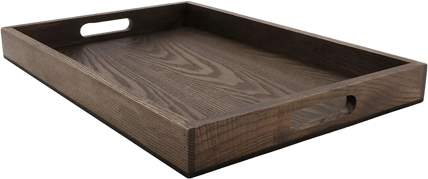 G.E.T Taproot Ash Wood Serving Tray / Ottoman Tray with Handle, 19.75