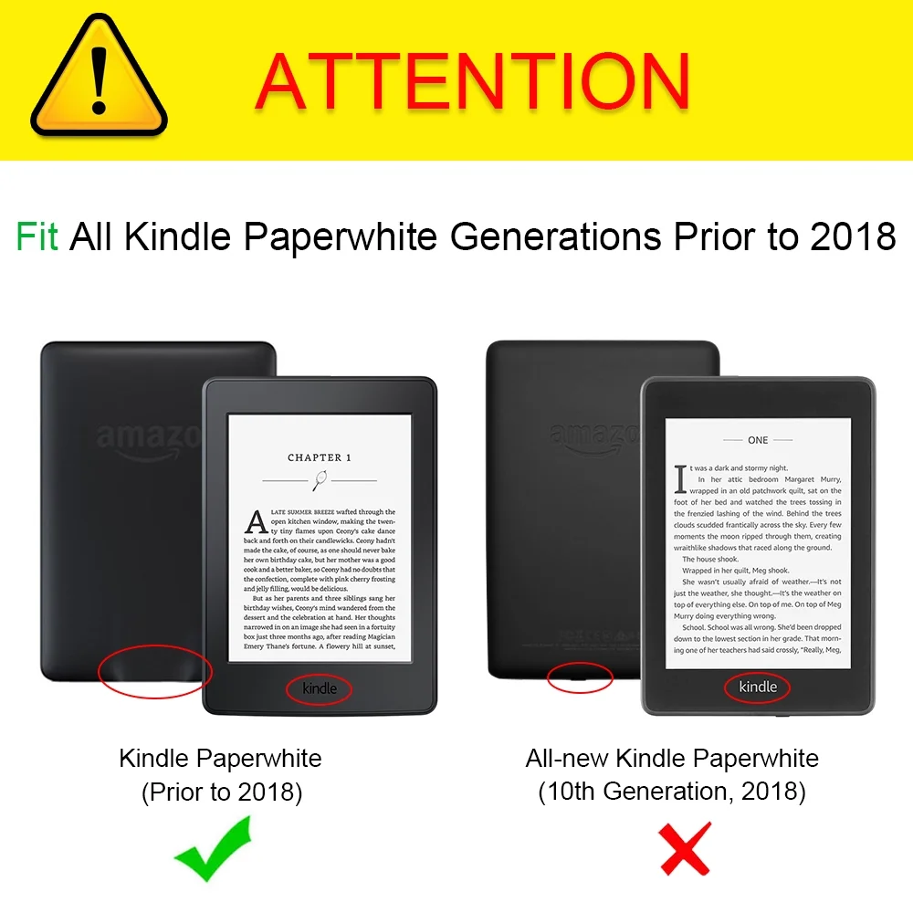 Fintie SlimShell Case for Amazon Kindle Paperwhite Gen Prior to 2018, Not Fit All-new Paperwhite 10th Gen