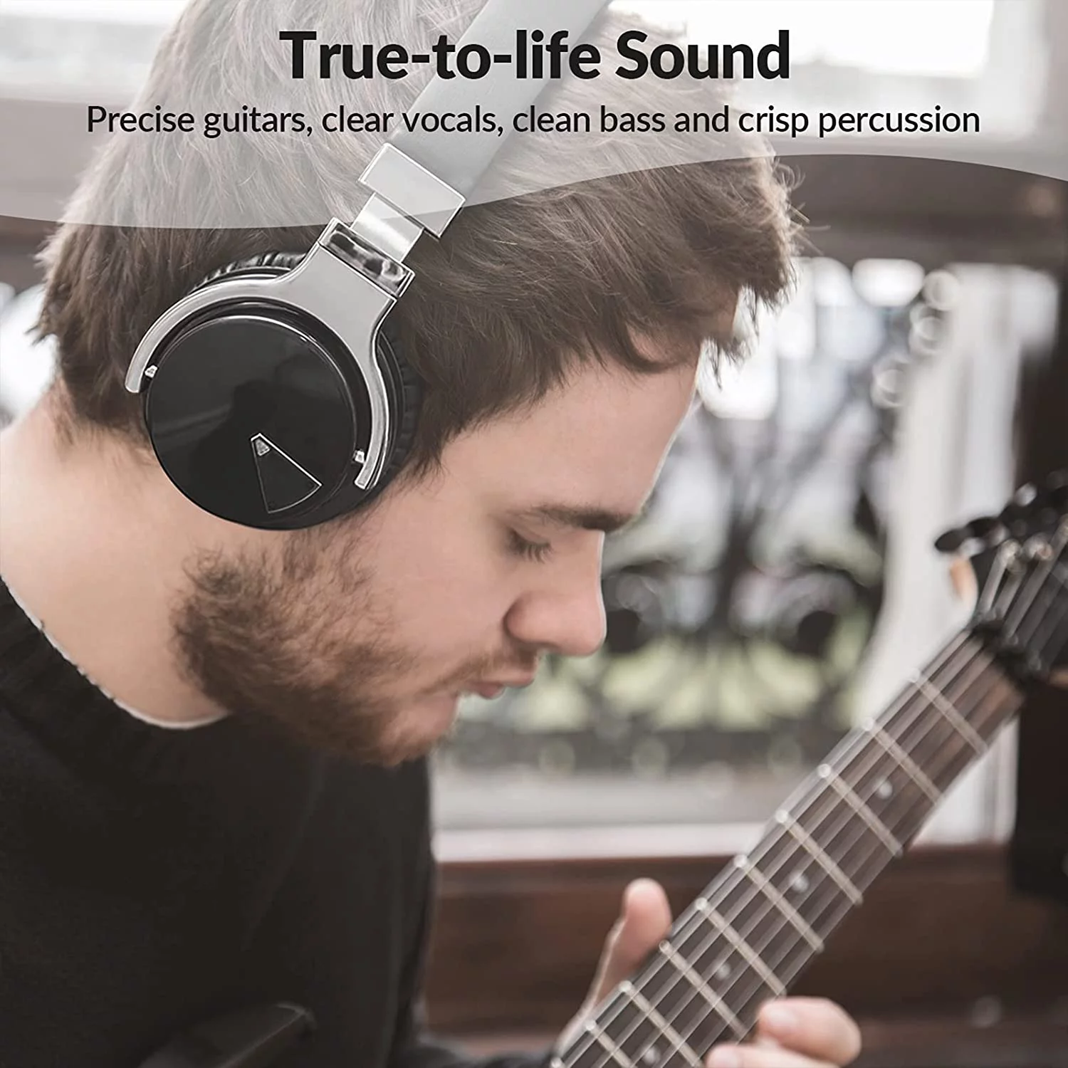 COWIN E7 Wireless Bluetooth Headphones with Mic Hi-Fi Deep Bass Wireless Headphones Over Ear