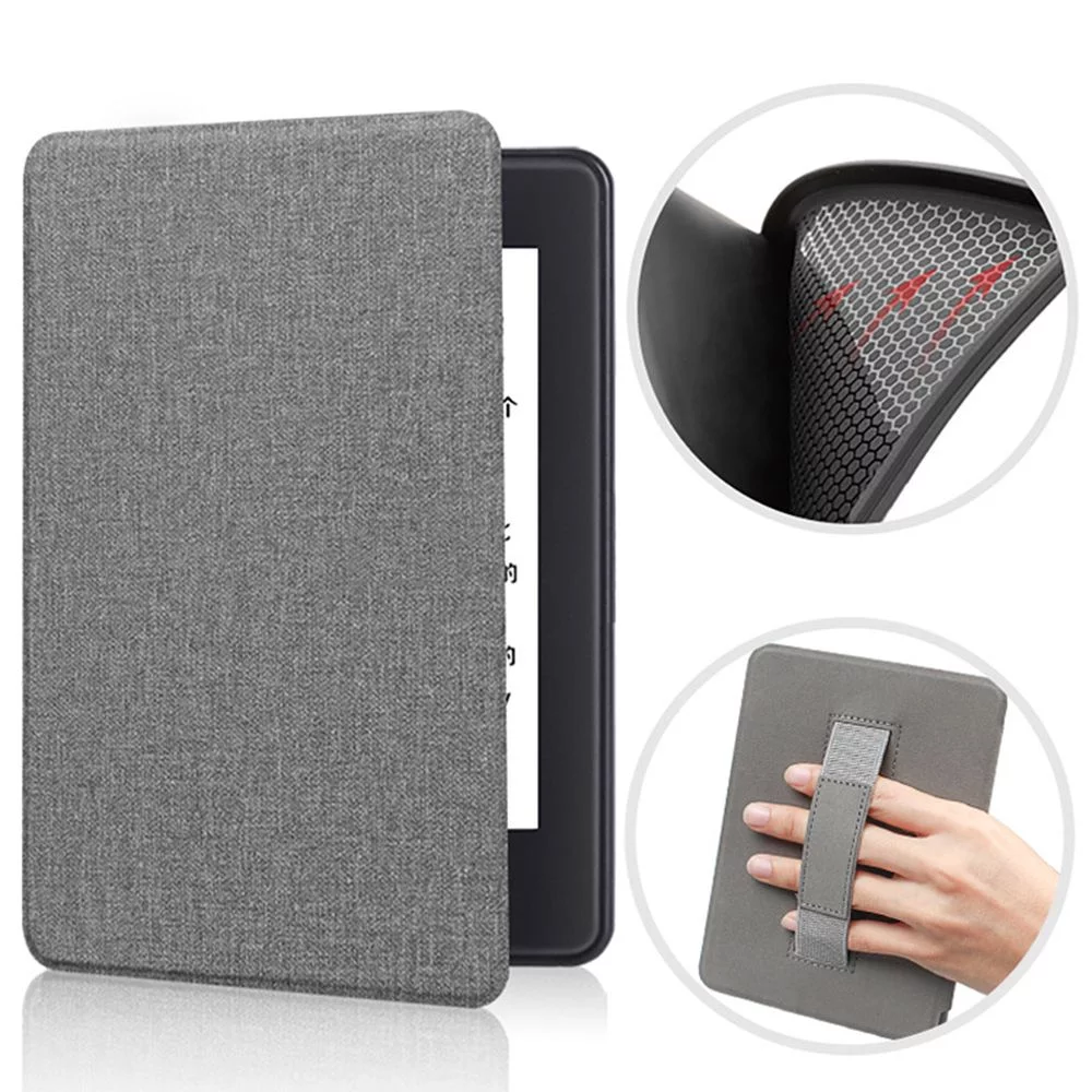All New PU Leather 6.8 Inch Magnetic Protective Shell Smart Cover Folio Case With Handle GREY