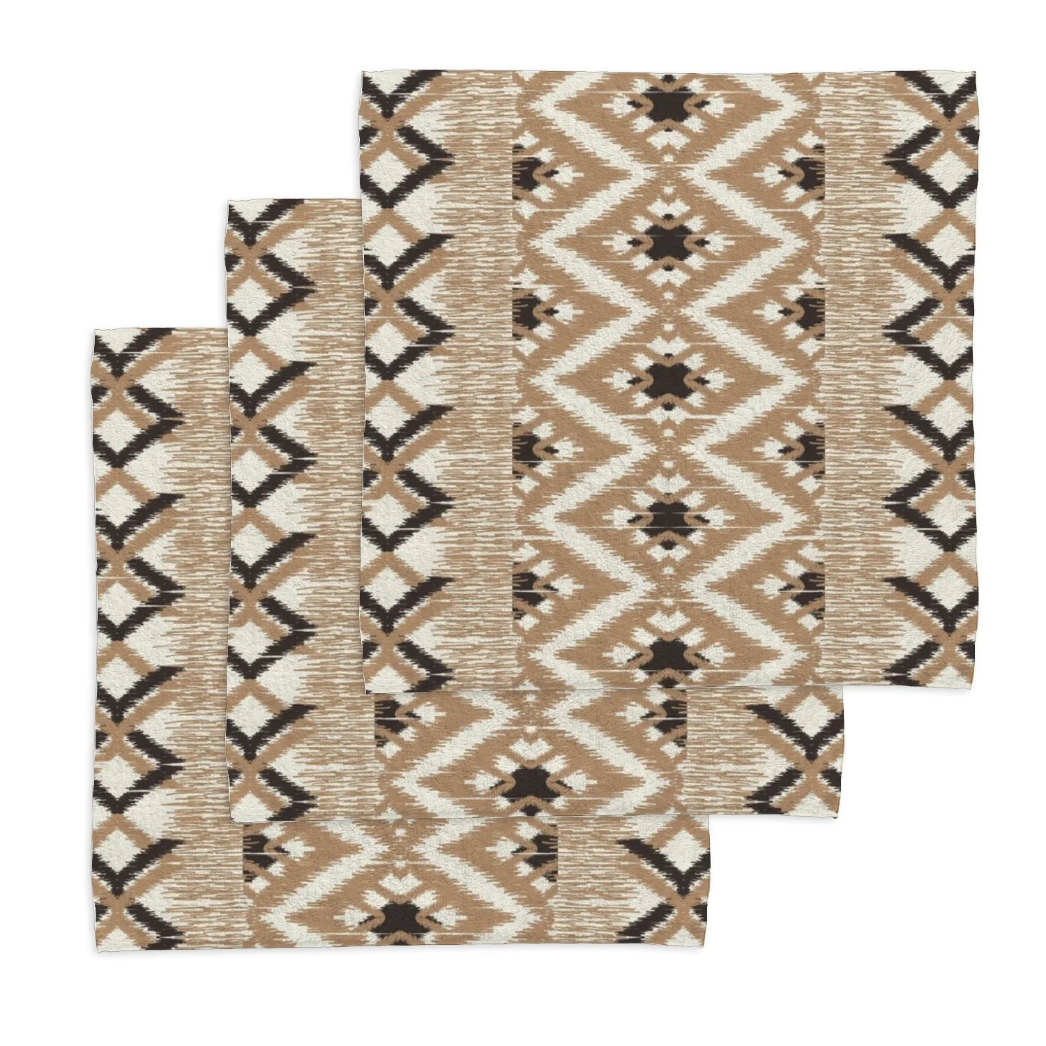 ANYWAY.GO 4 pack Baby Washcloths - 12 x 12 Inch Super Soft Baby Towels - 100% Cotton Highly Absorbent Wash Cloths for Face and Body,African Ikat Paisley Embroidery