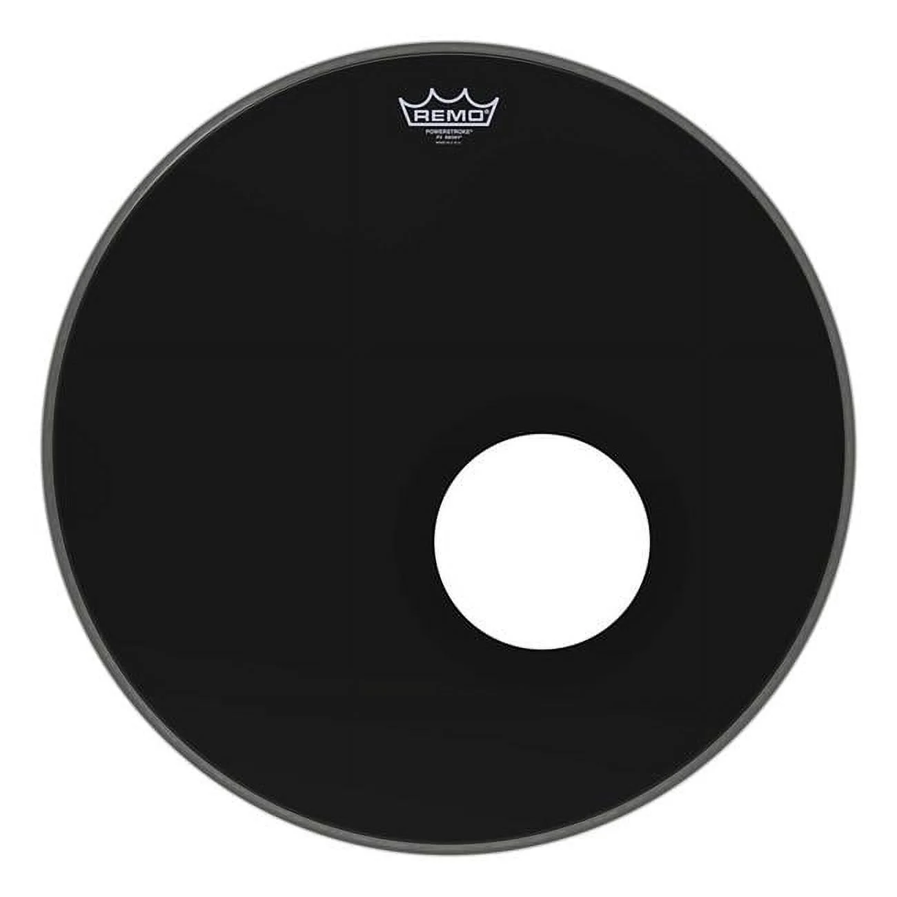 Remo Drum Heads 3701260 20 in. Dia. Bass Powerstroke 3 Ebony with Black Dynamo Installed