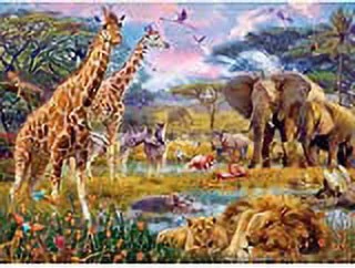 Bits and Pieces - 300 Piece Jigsaw Puzzle for Adults - Savannah Animals by Artist Jan Patrik - Measures 18