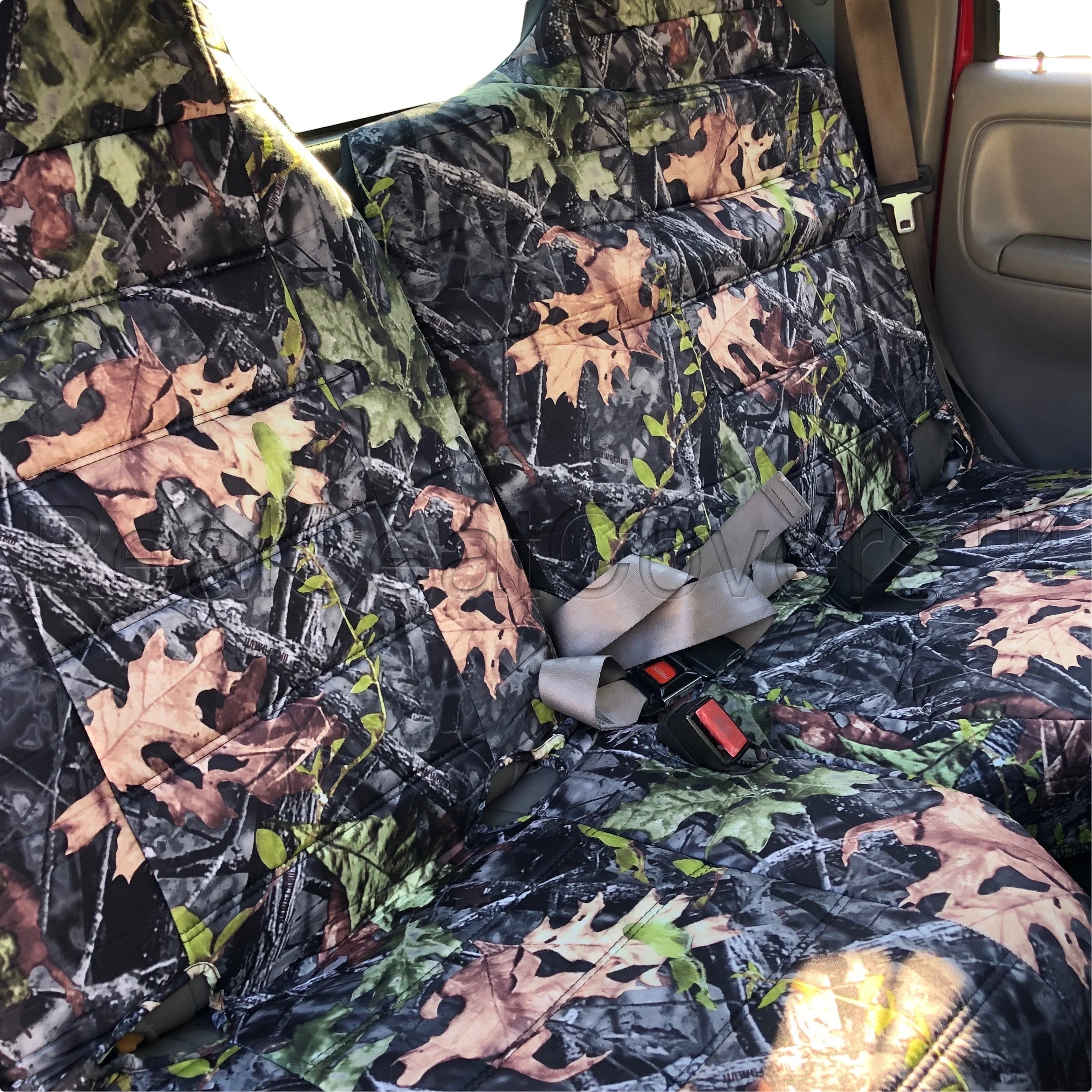Front row set car seat covers fits FORD RANGER 1998-2001 60/40 highback Headrest (Forest Camo)