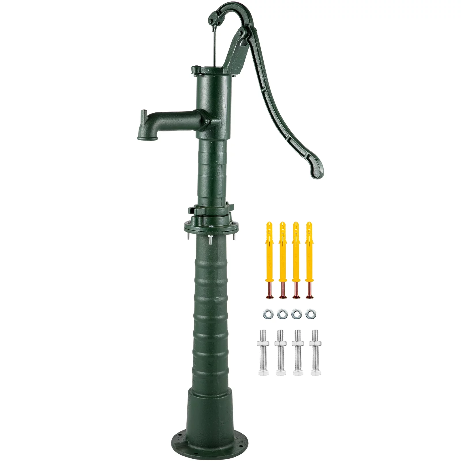 BENTISM Antique Hand Water Pump Pitcher Pump Cast Iron for Yard Ponds Garden Green